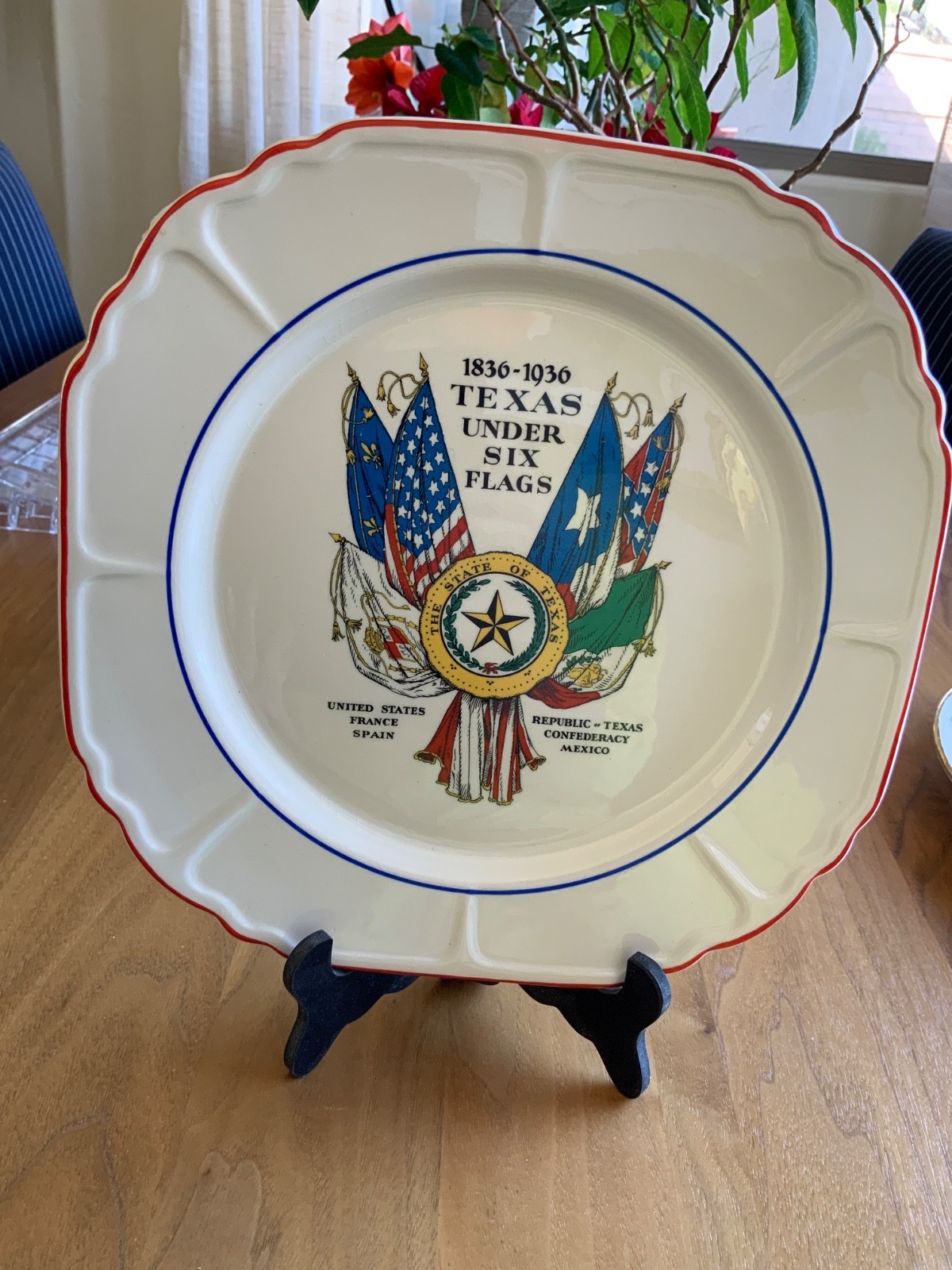 RARE 1836-1936 TEXAS UNDER SIX FLAGS Collectors Plate NEW READ DESCRIPTION
