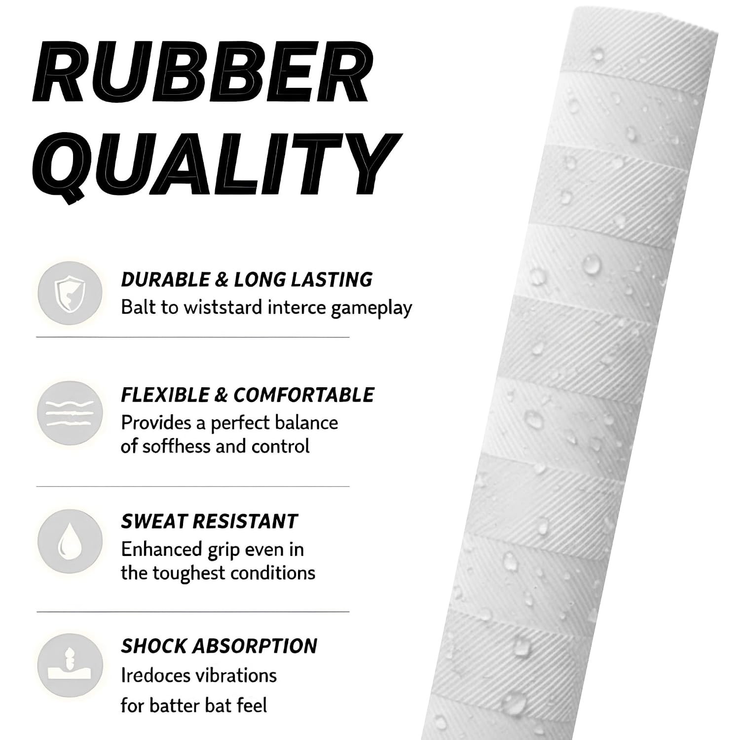 Genuine Cricket Batting Grips, Premium quality, White, Chevron, 36 pcs