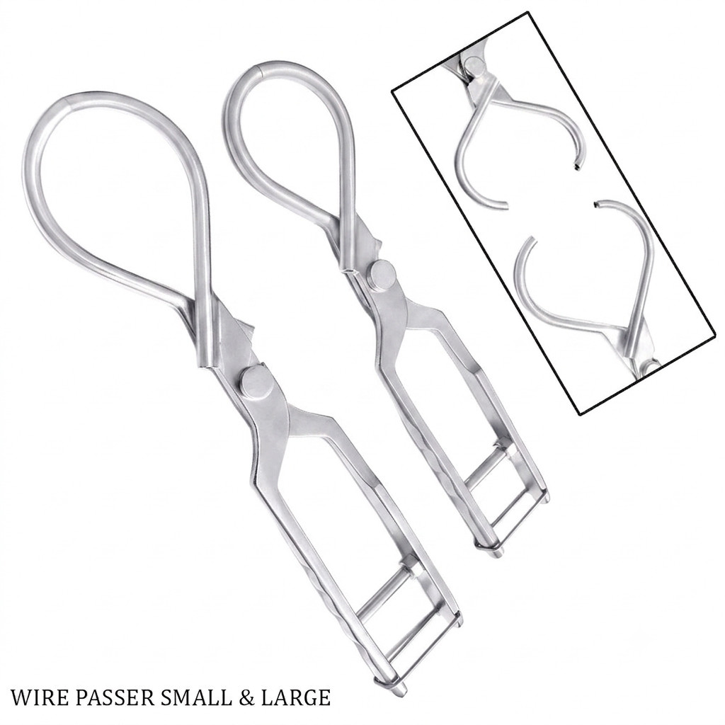Wire Passer Combo of Small & Large 2 PSC Set Veterinary Instrument