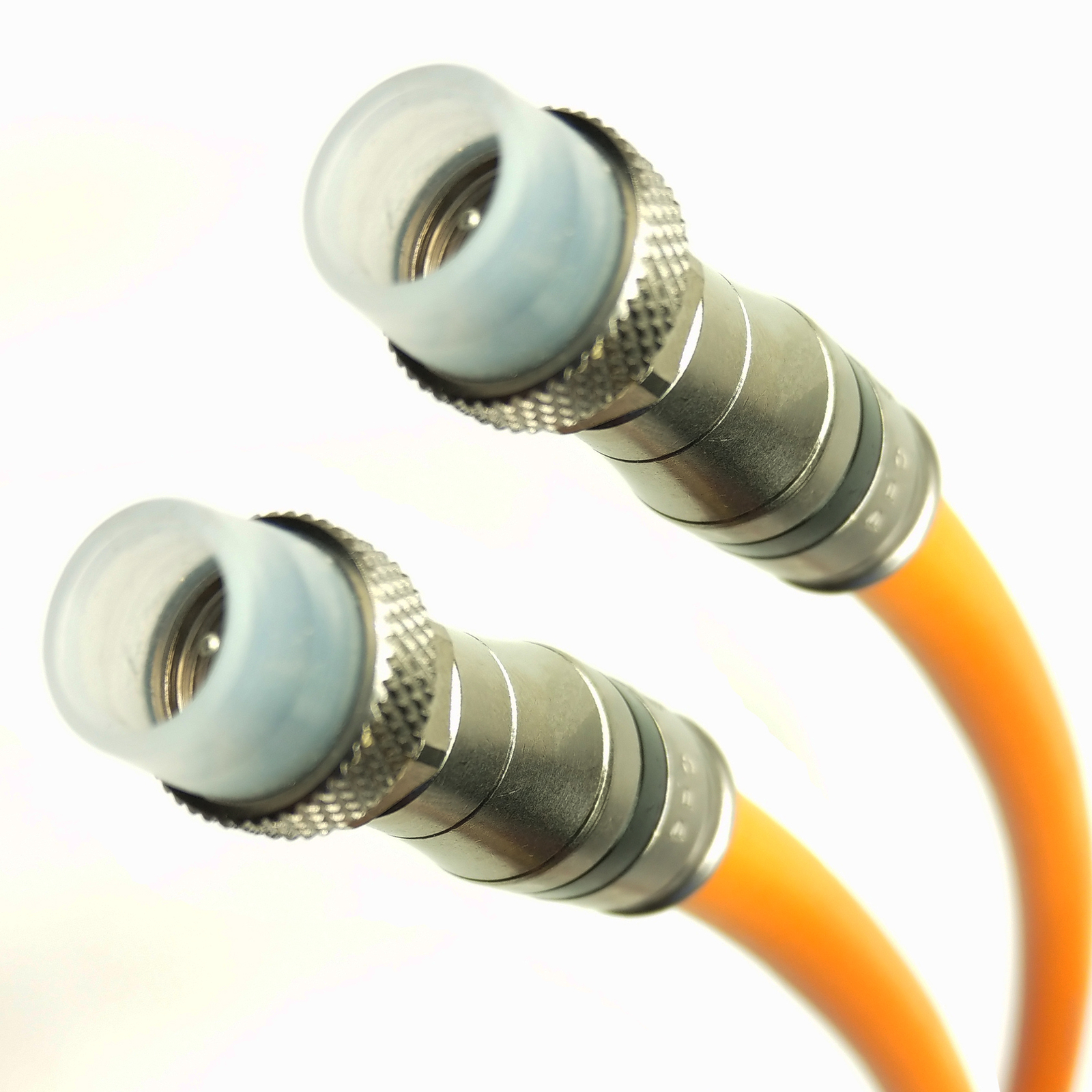 Orange RG11 Direct Burial Coax Cable Underground 3GHz with Weather Boot Fittings Orange RG11 Direct Burial Coax Cable Underground 3GHz with Weather Boot Fittings