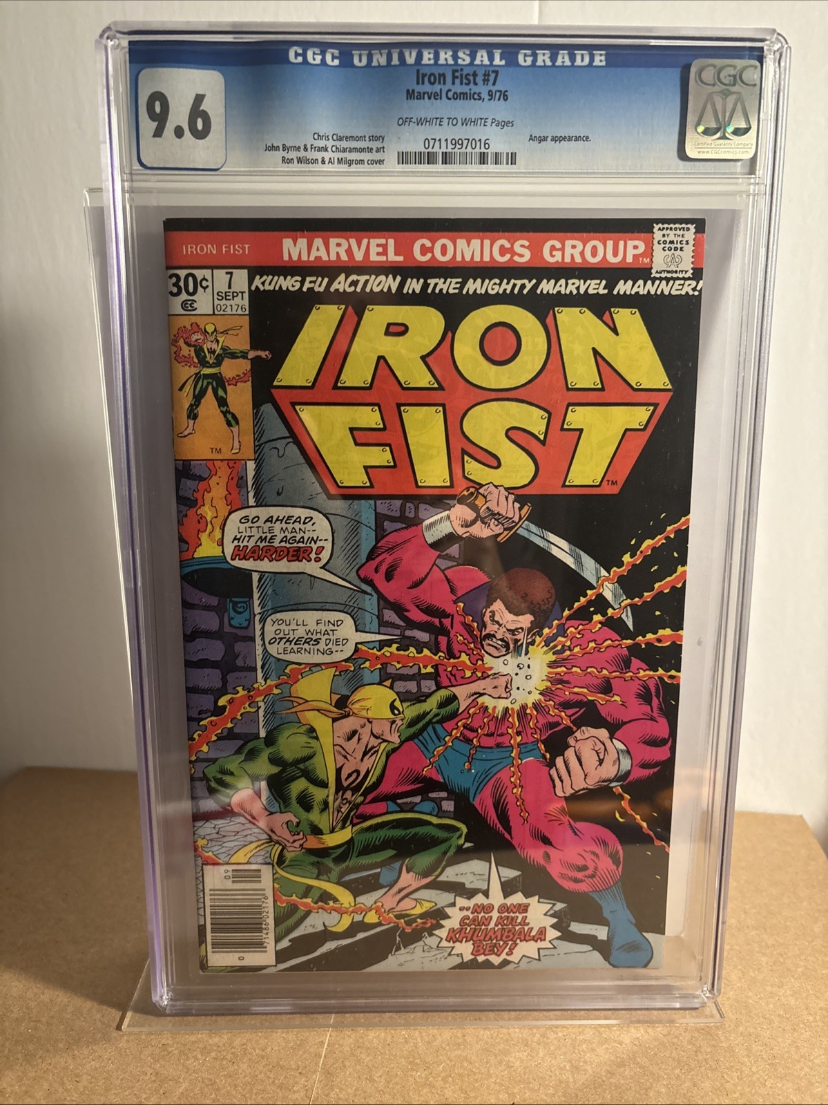 IRON FIST #7 CGC 9.6 (Old CGC Label) OW/W Angar App (1976) Marvel Comics NM IRON FIST #7 CGC 9.6 (Old CGC Label) OW/W Angar App (1976) Marvel Comics NM