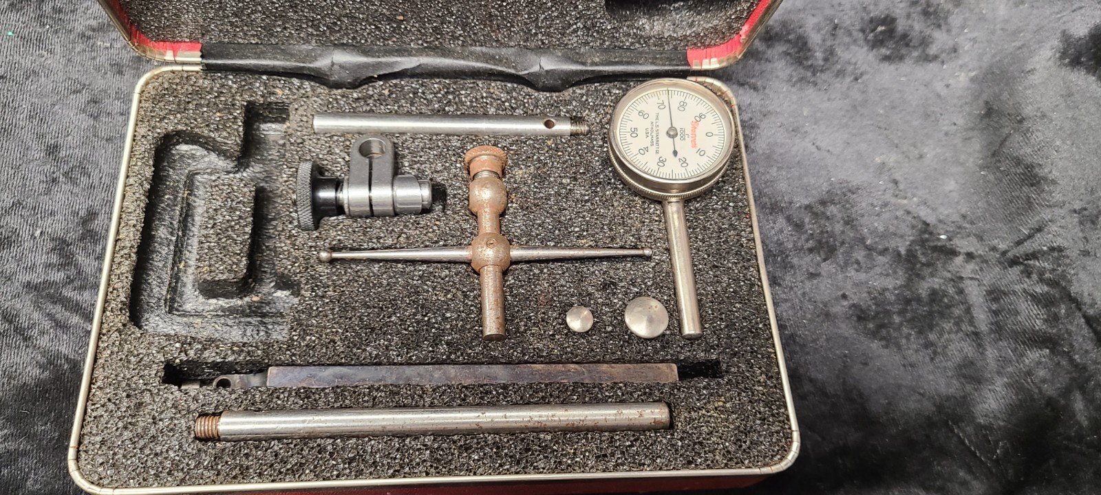 Vintage STARRETT Dial Test Indicator Set In Case Vintage STARRETT Dial Test Indicator Set In Case