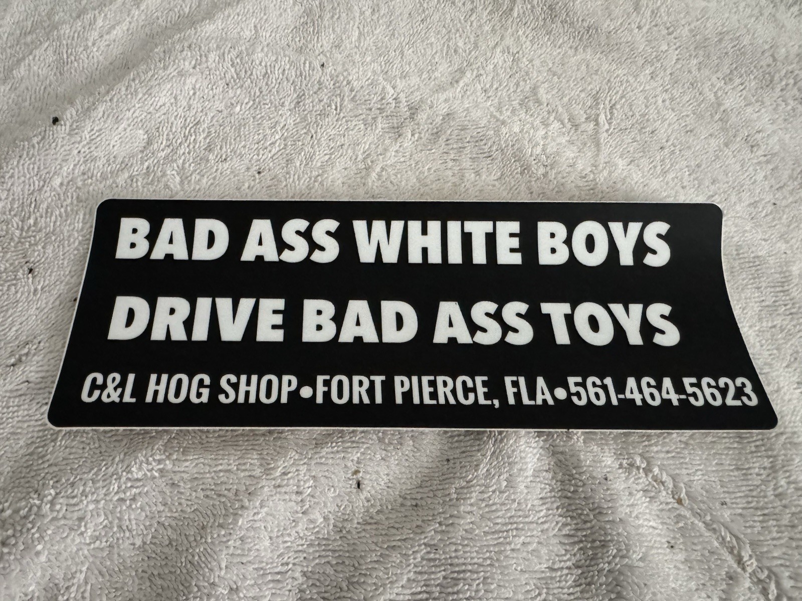 C&L Hog Shop Fort Pierce FL Decal 8 in Black/White 