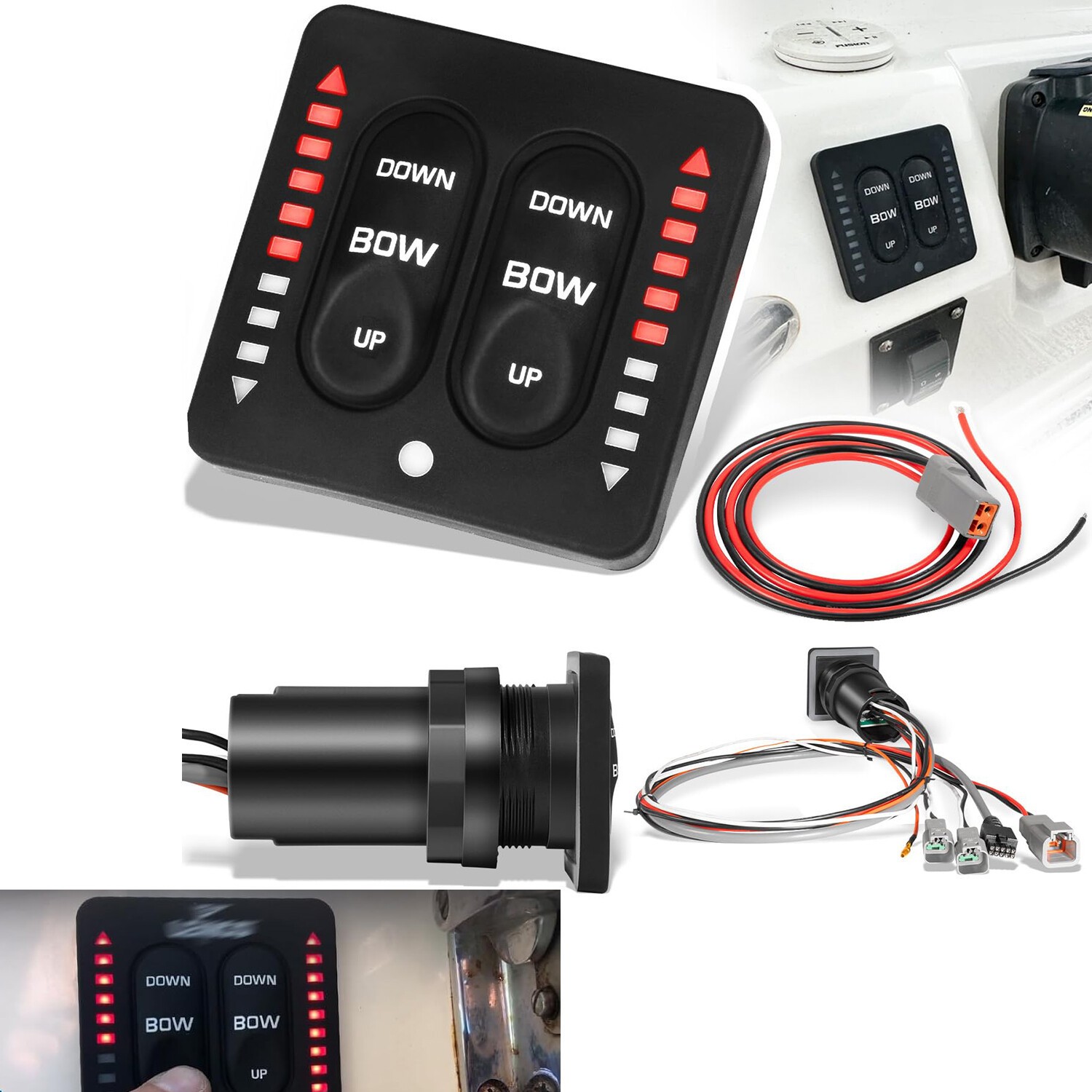 15170-001 LED Integrated Indicator Switch Kit for Lenco Marine Single Actuator