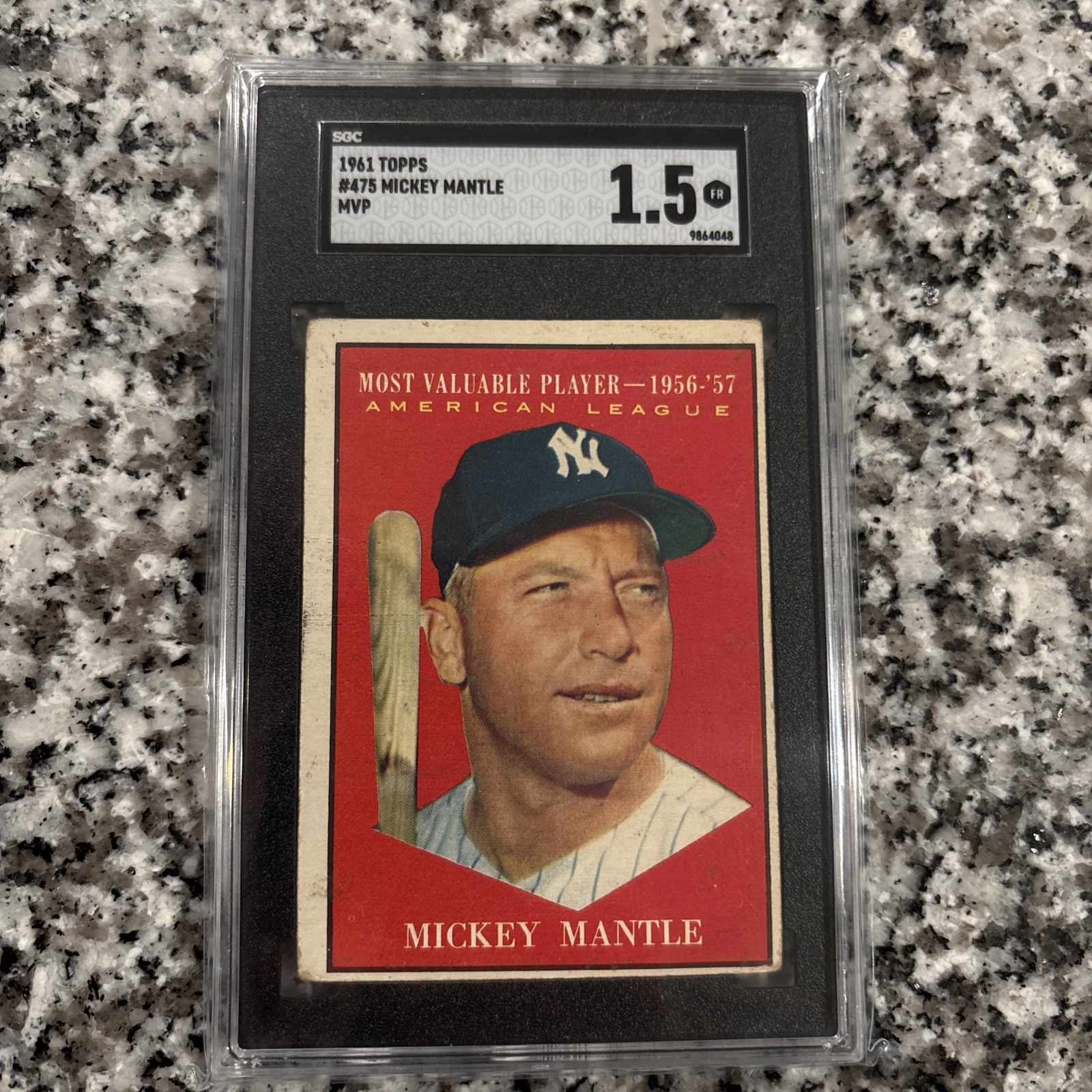 Rare 1961 Topps - Most Valuable Players Mickey Mantle #475