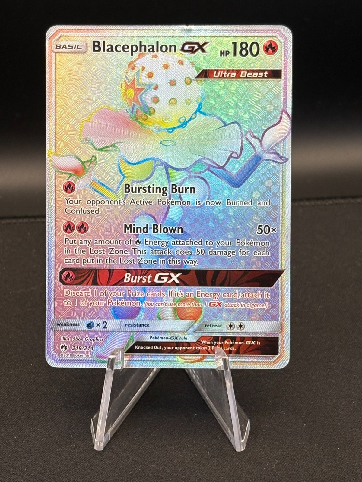 Blacephalon GX 219/214 -Lost Thunder Secret Holo - HP+