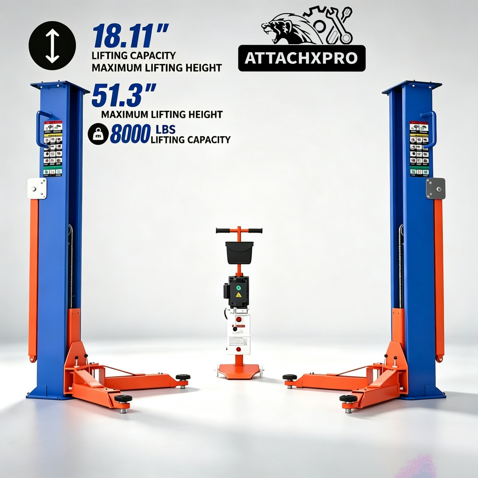 8000LBS Two Post Car Lift 220V Portable Auto Truck Hoist 51.3\