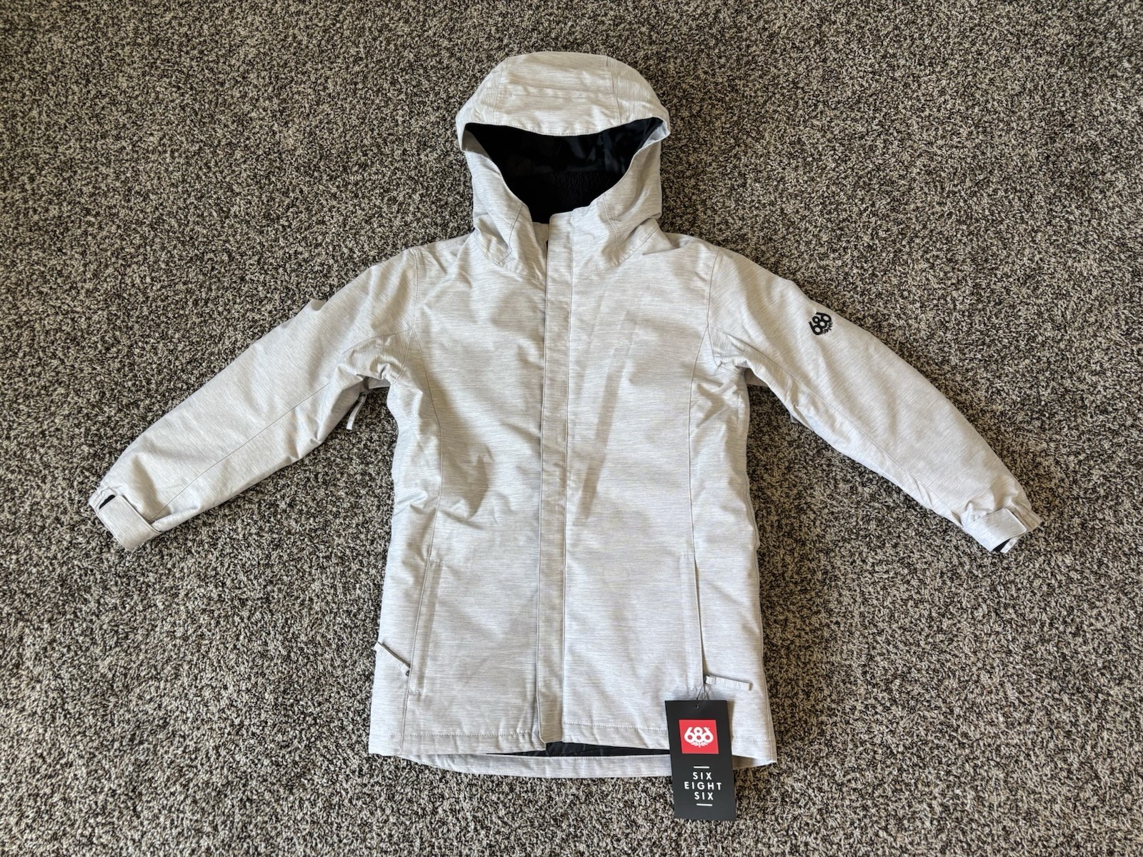 686 Girls Lily Insulated Jacket Size XL White Heather Gray KCR931E New Coat NWT