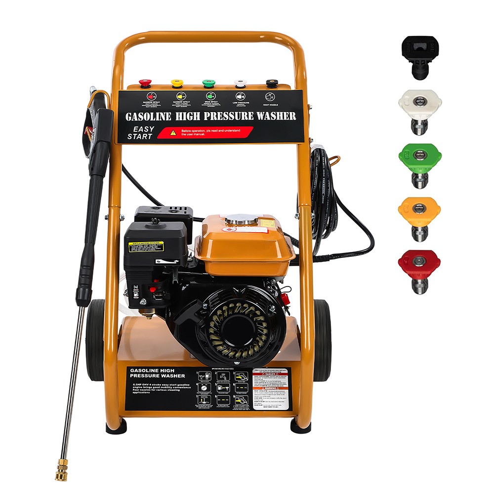 Gas Pressure Washer 3950 PSI 2.6 GPM 6.5HP Gas Power Washer with 5 Nozzle Set