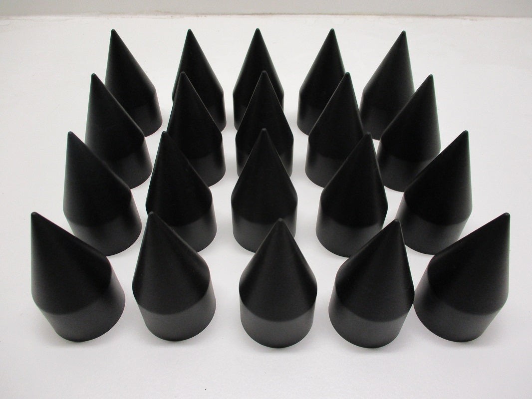 (20) Wheel Lugnut Black Plastic 33mm Thread On Spike Nut Covers Caps / 4 1/8