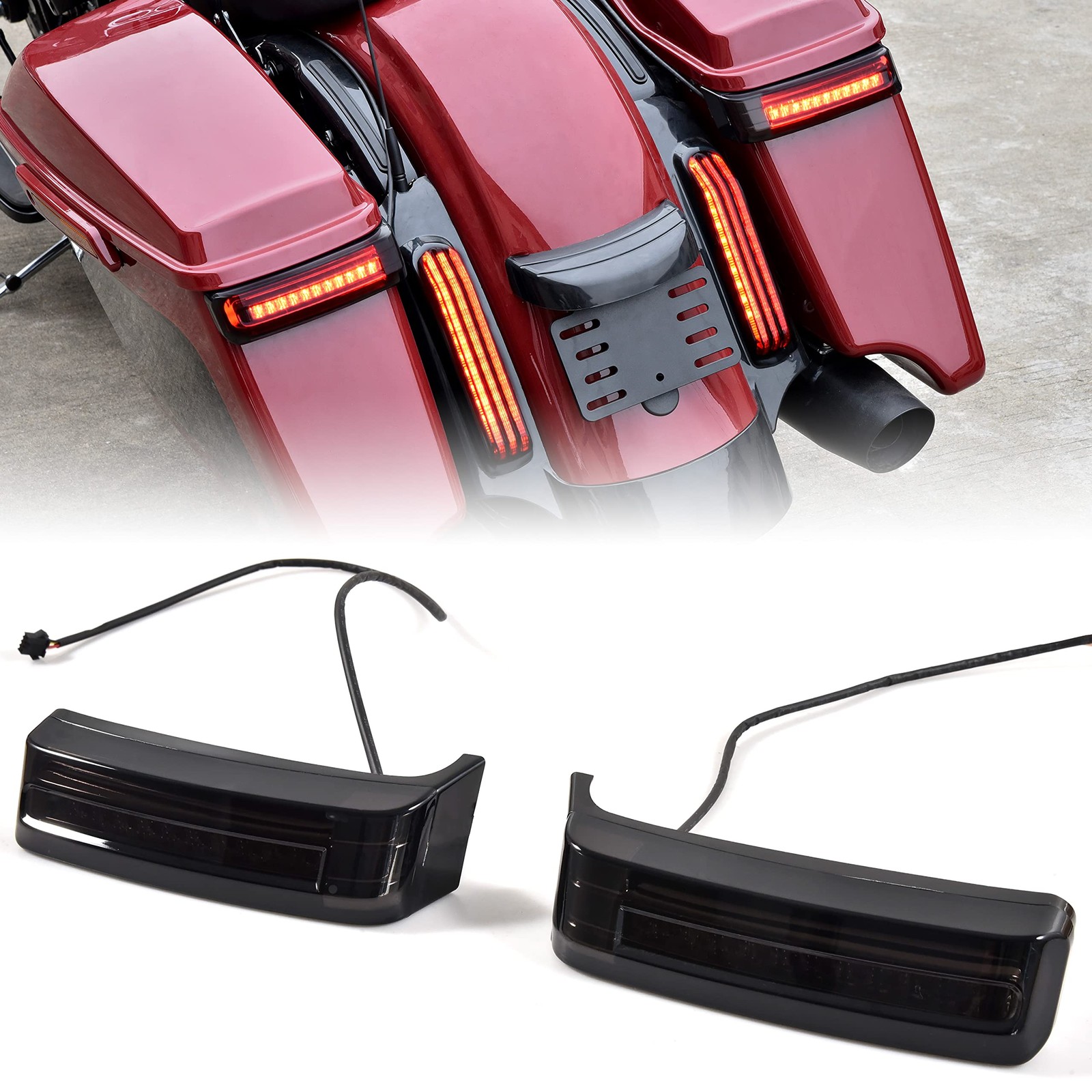 VEISUTOR LED Saddlebag Light for Harley Touring 14-23 Smoke Lens VEISUTOR LED Saddlebag Light for Harley Touring 14-23 Smoke Lens