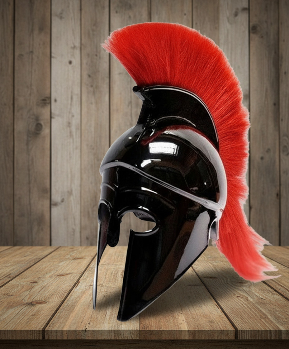 Greek Corinthian Helmet with Red Plume | Corinthian helmet