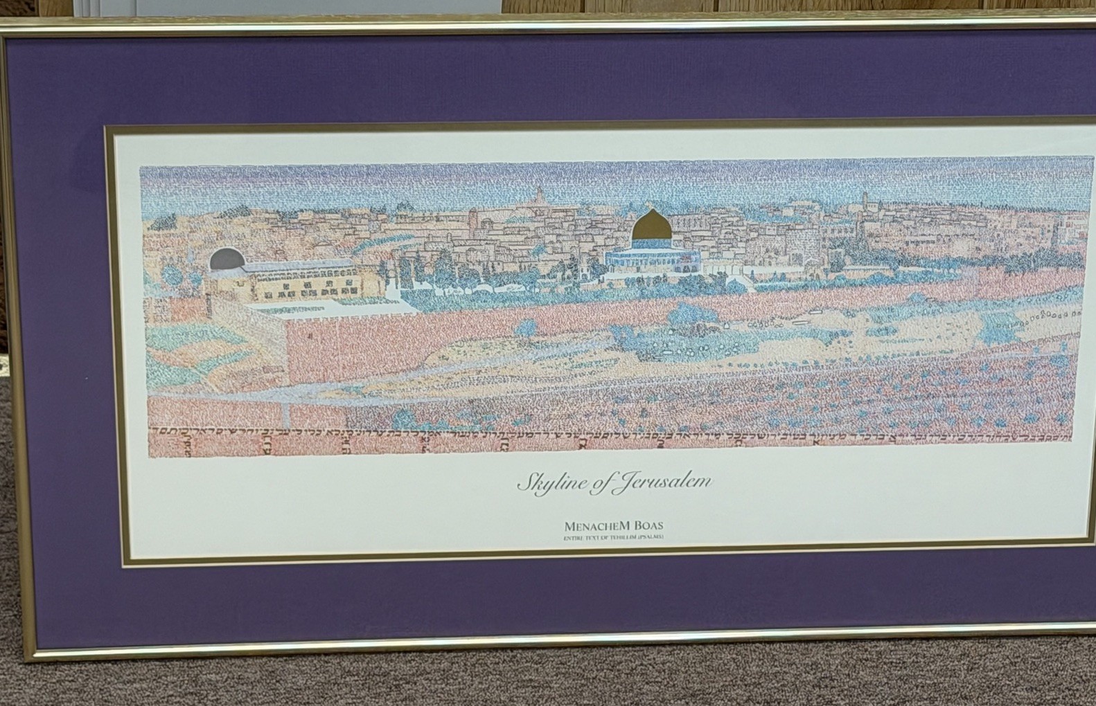 Skyline Of Jerusalem Menachem Boas Limited Edition 22ct Gold Judaic Pslams