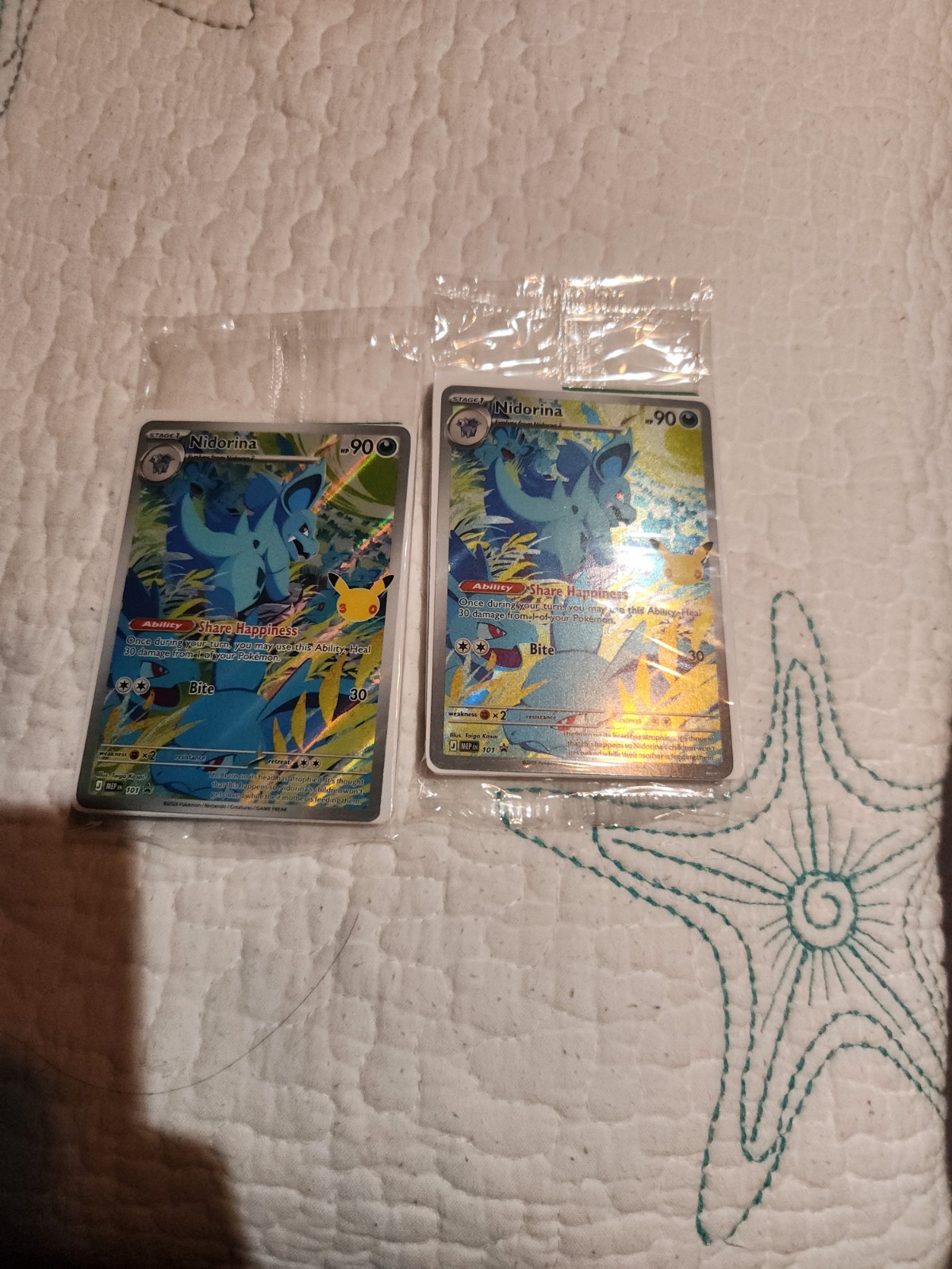 2x SEALED Nidorina 30th Anniversary promos