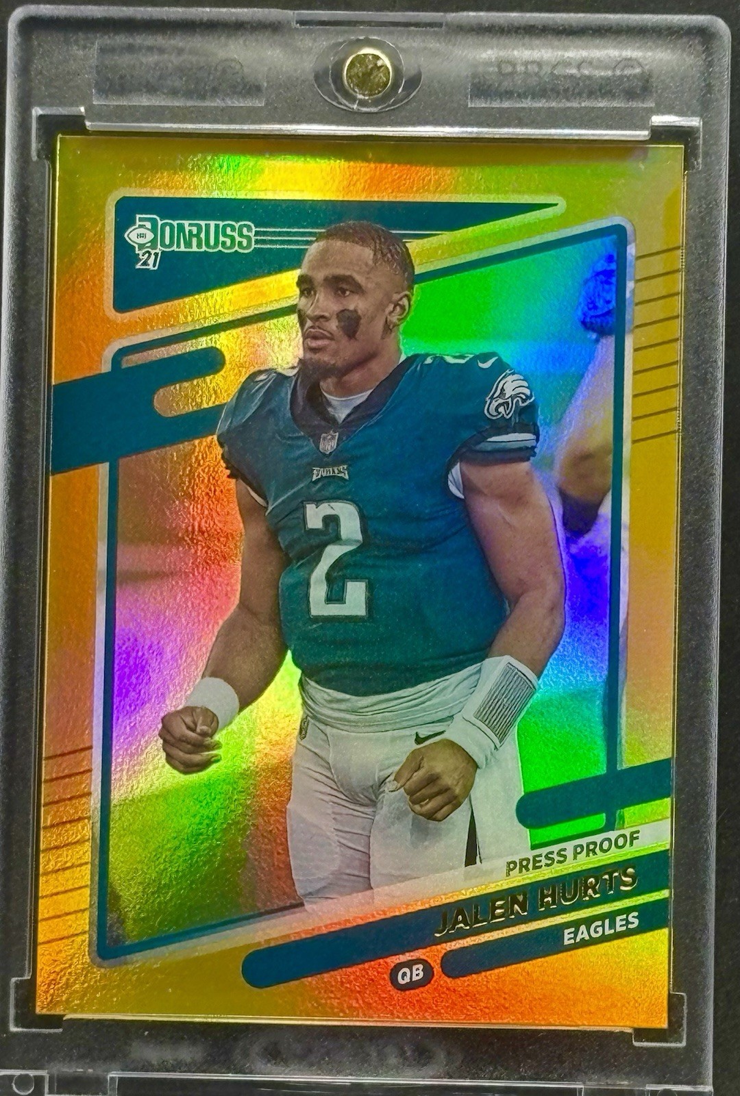 Jalen Hurts RARE GOLD  REFRACTOR INVESTMENT CARD  PANINI EAGLES MINT