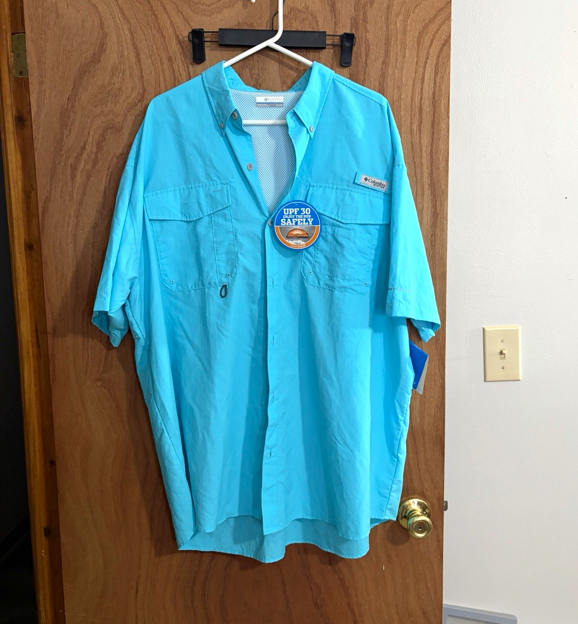 Columbia UPF 30 Men’s XL Blue Short Sleeve Button-Up UV Shirt Columbia UPF 30 Men’s XL Blue Short Sleeve Button-Up UV Shirt