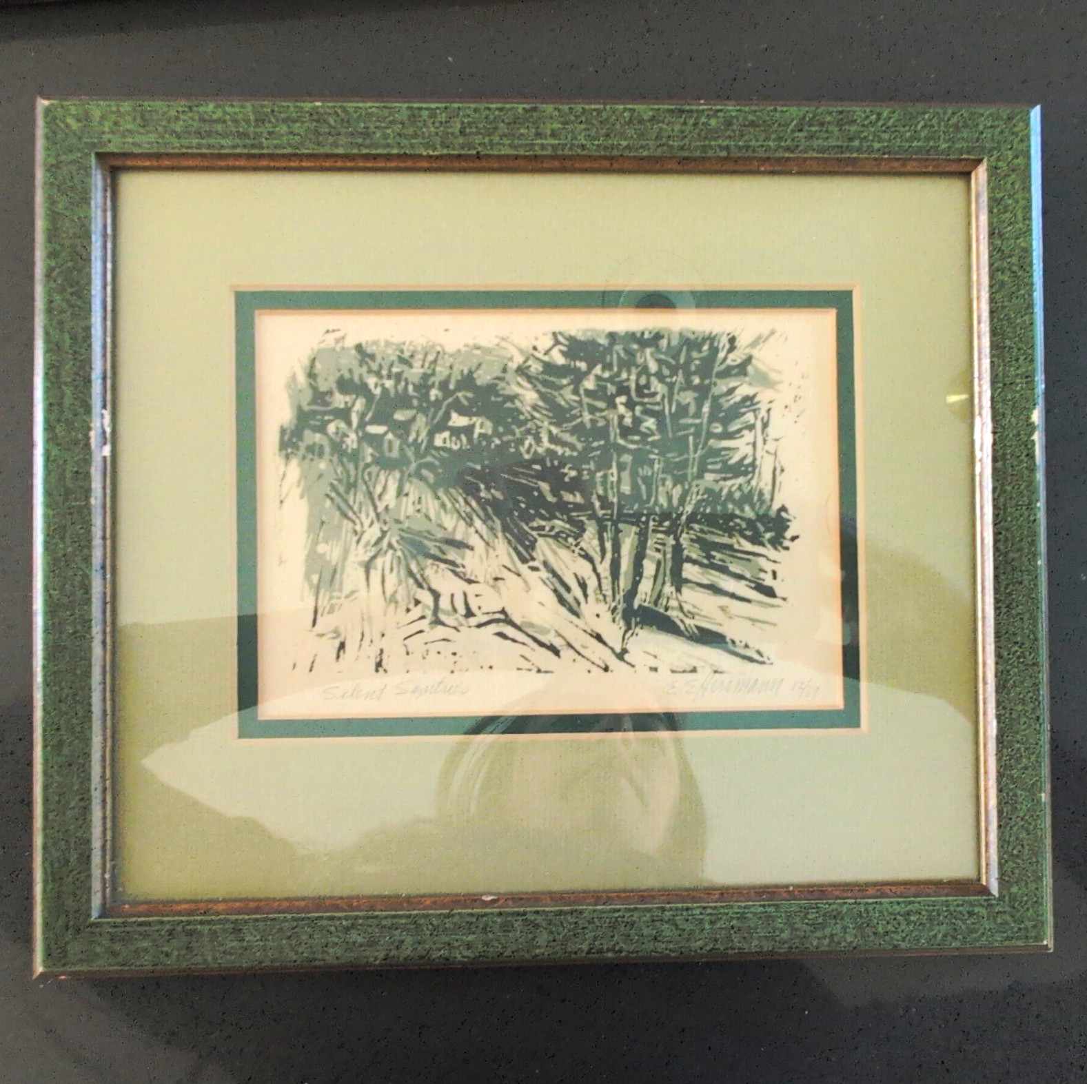 Vintage MCM Abstract Expressionist Print \