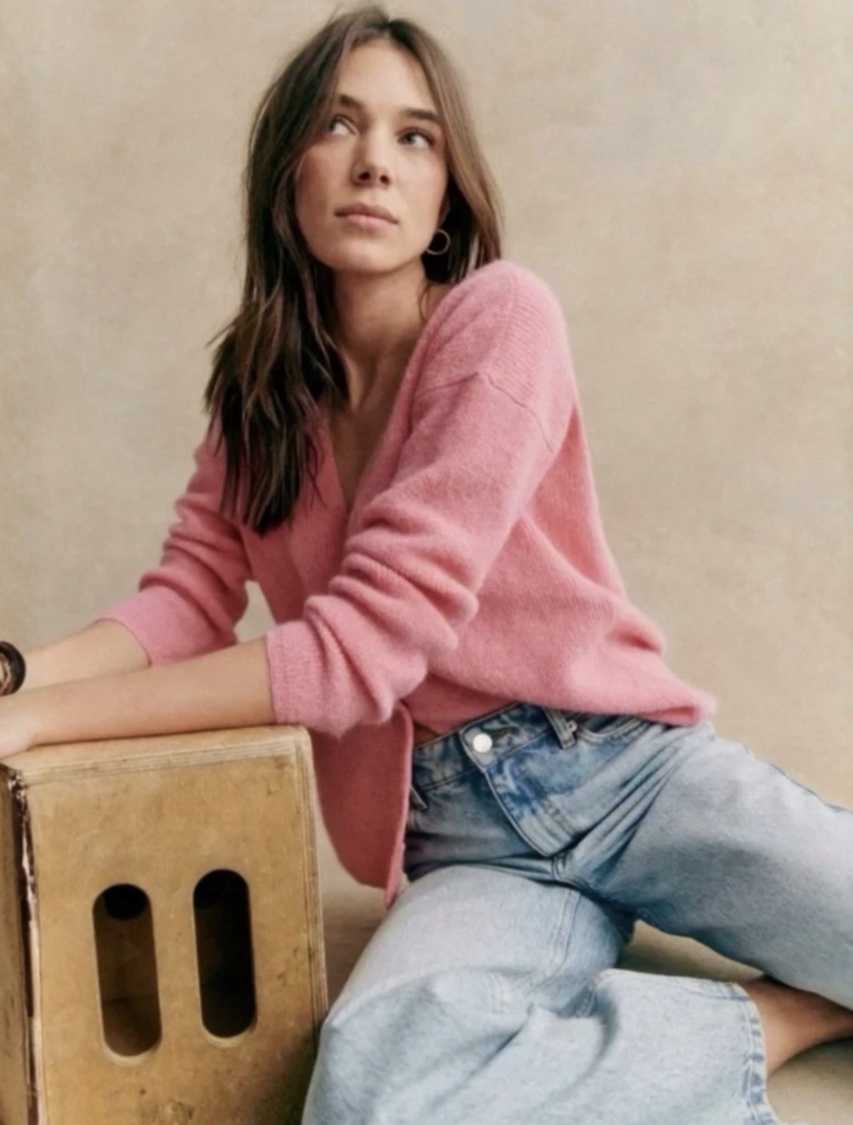 NWT SEZANE BARRY Cardigan Sweater Candy Pink Women’s XXS w/ Bonjour LA Tote Bag