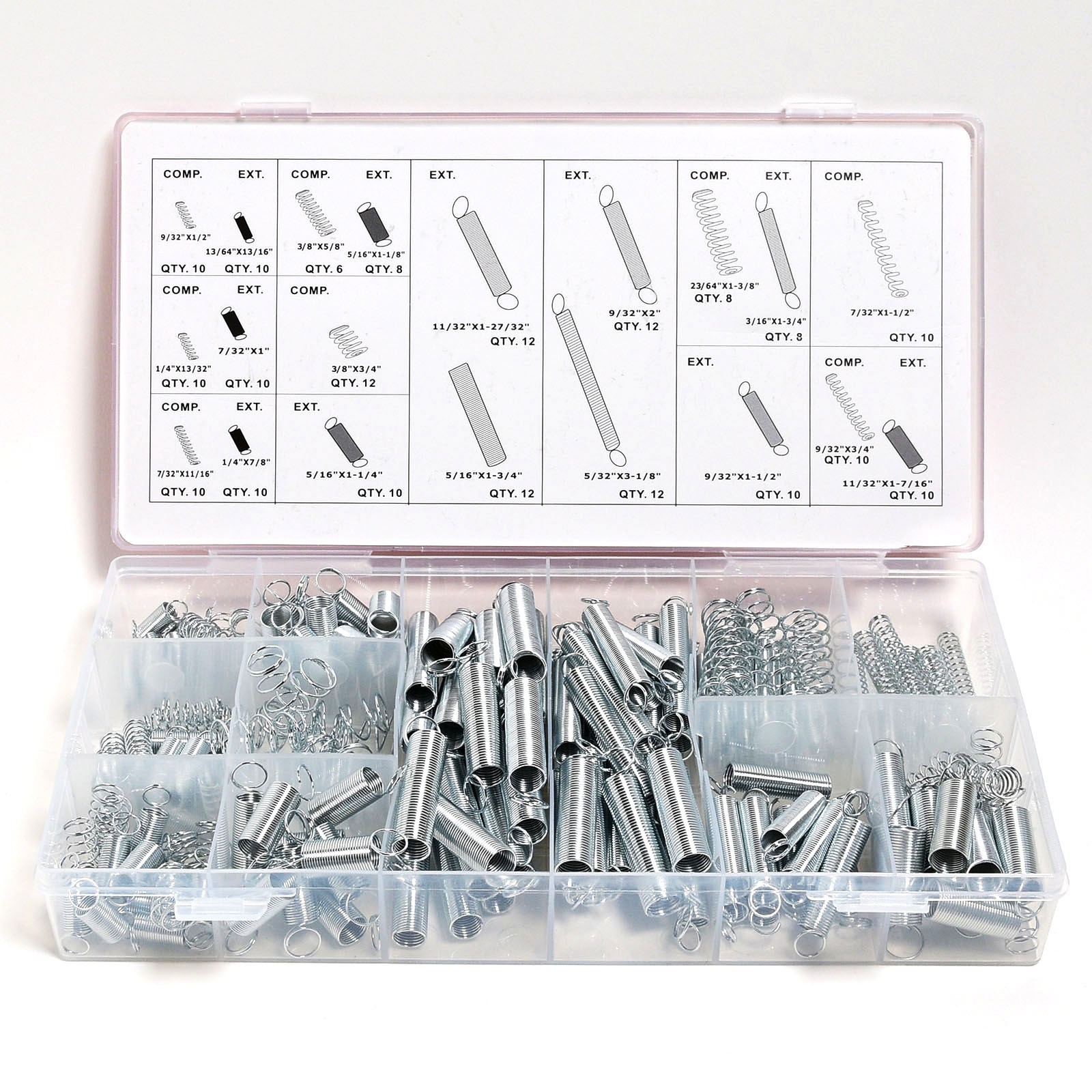 200pc Spring Assortment Set Compression & Extension Zinc Plated Steel Carburetor 200pc Spring Assortment Set Compression & Extension Zinc Plated Steel Carburetor
