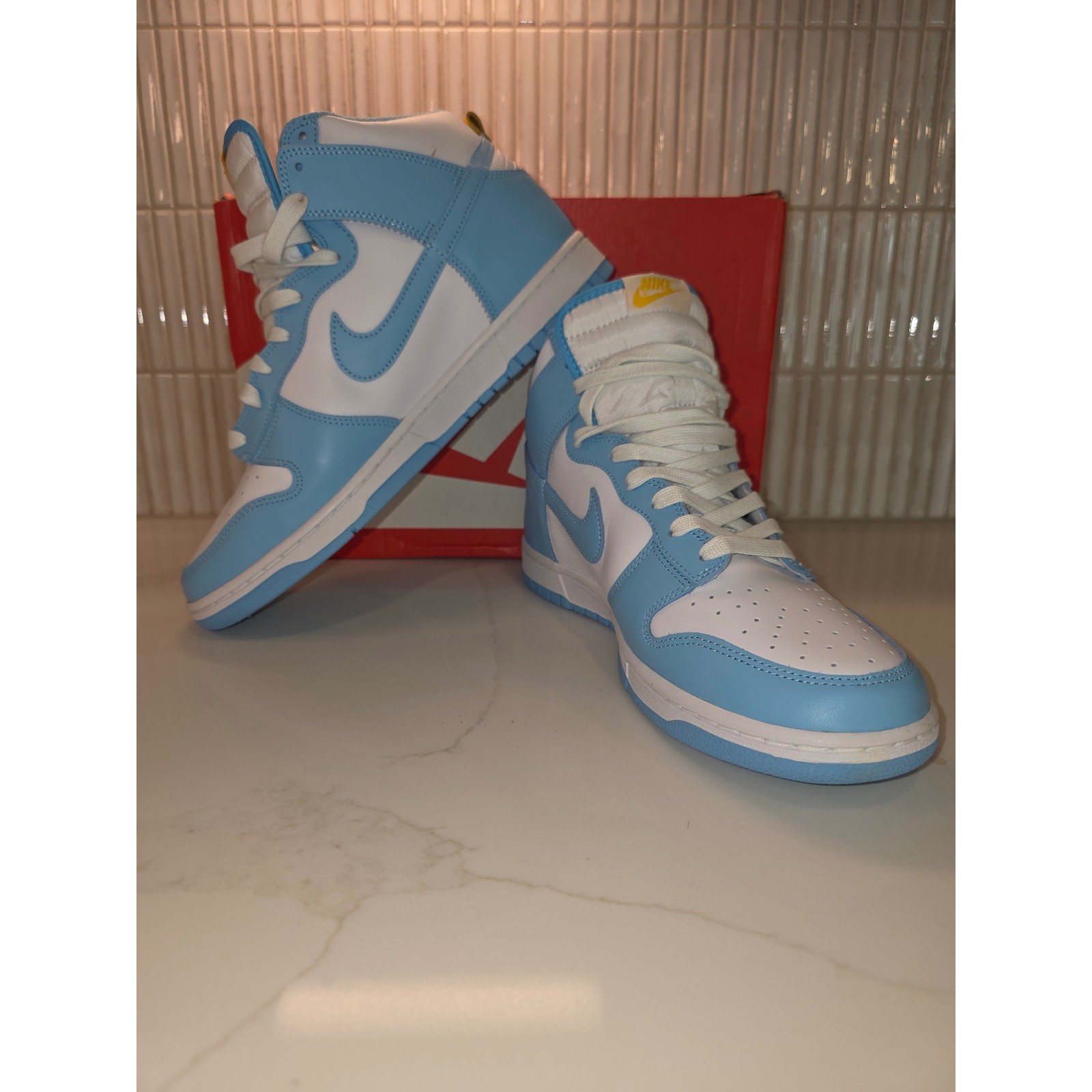 Nike Dunk Hi Retro Mens 11.5 Blue Chill White New Excellent DD1399-401 High Top