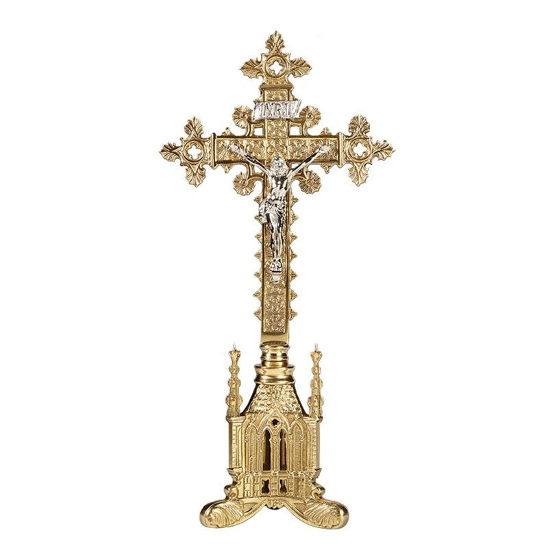 Altar Crucifix, San Pietro Series Altar Crucifix, 17.5\'\' High Sudbury Brass