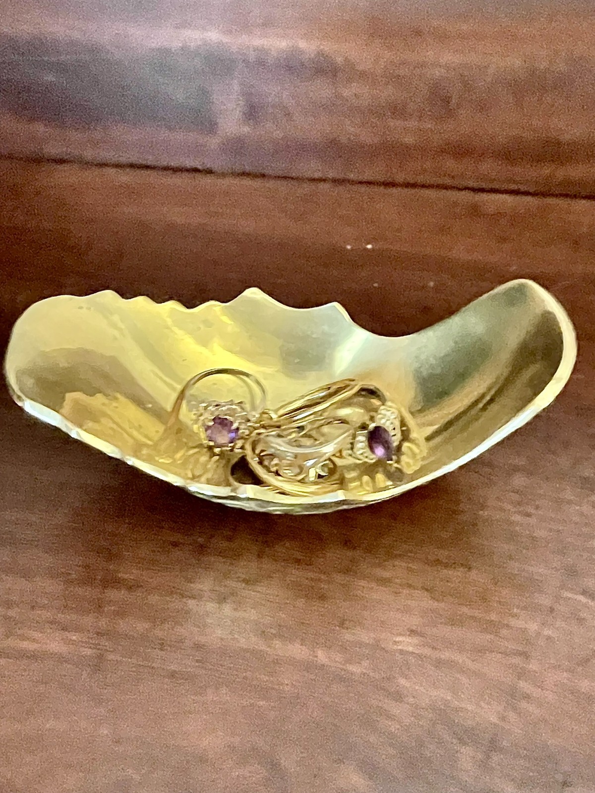 RARE ELEGANT MCM Carved Brass Sleigh Vanity Jewelry Dish 5.5 RARE ELEGANT MCM Carved Brass Sleigh Vanity Jewelry Dish 5.5