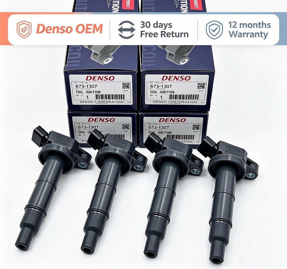 4X DENSO 673-1307  Ignition Coil for Toyota Camry 2002-2011 2.4 L4 90919-02244