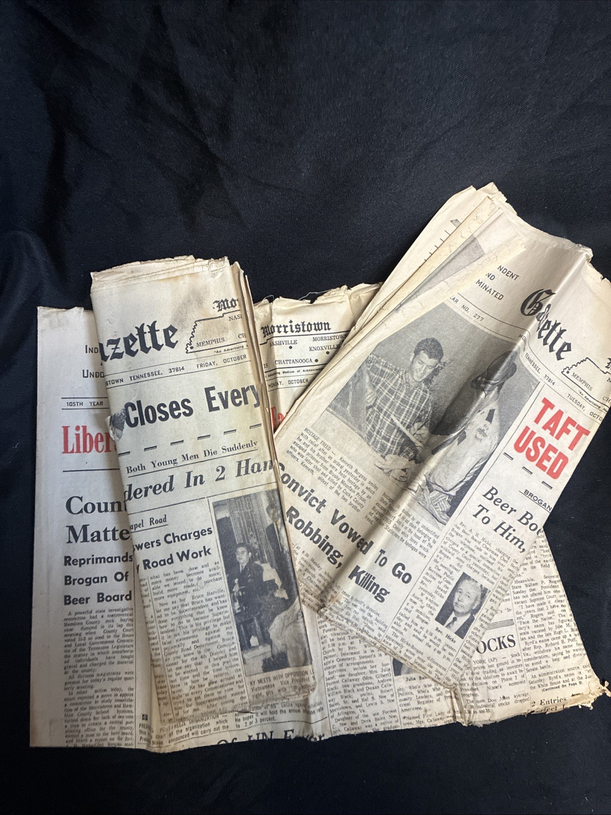 Lot Of 3 Vintage Newspapers From 1971