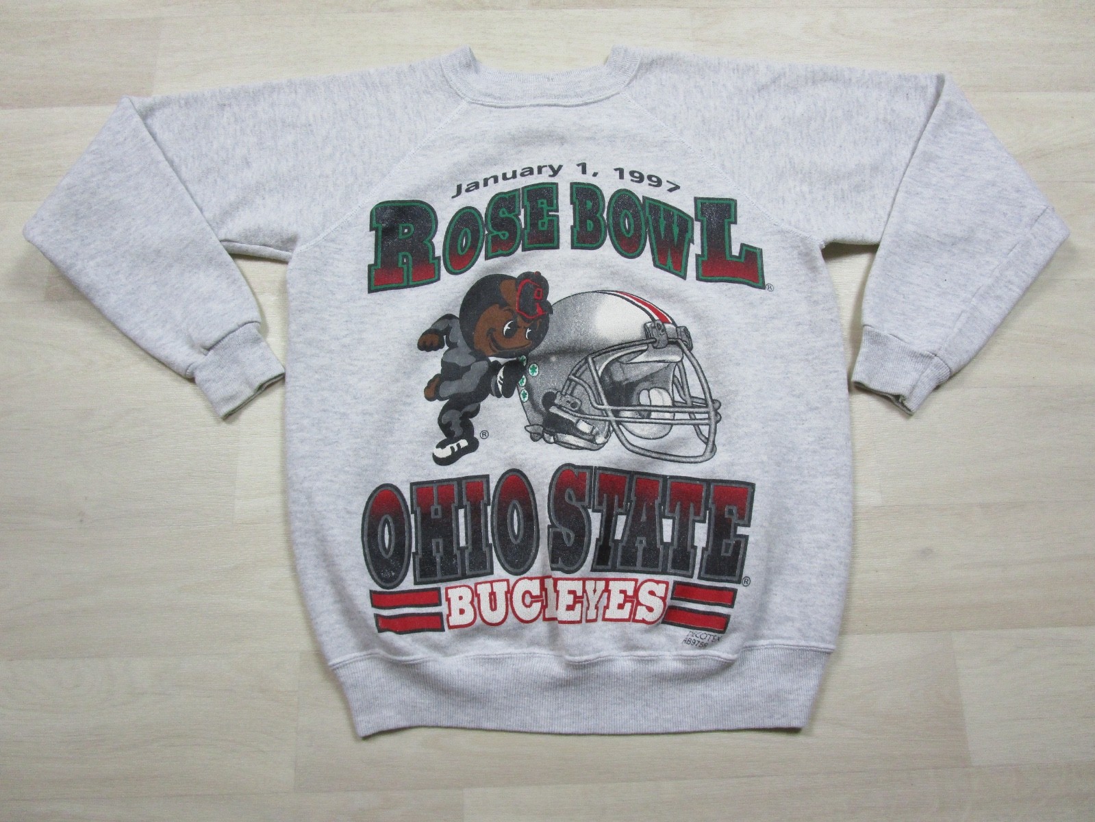 Vintage 90s Ohio State Buckeyes Crewneck Sweatshirt Youth (L) Rose Bowl 1997