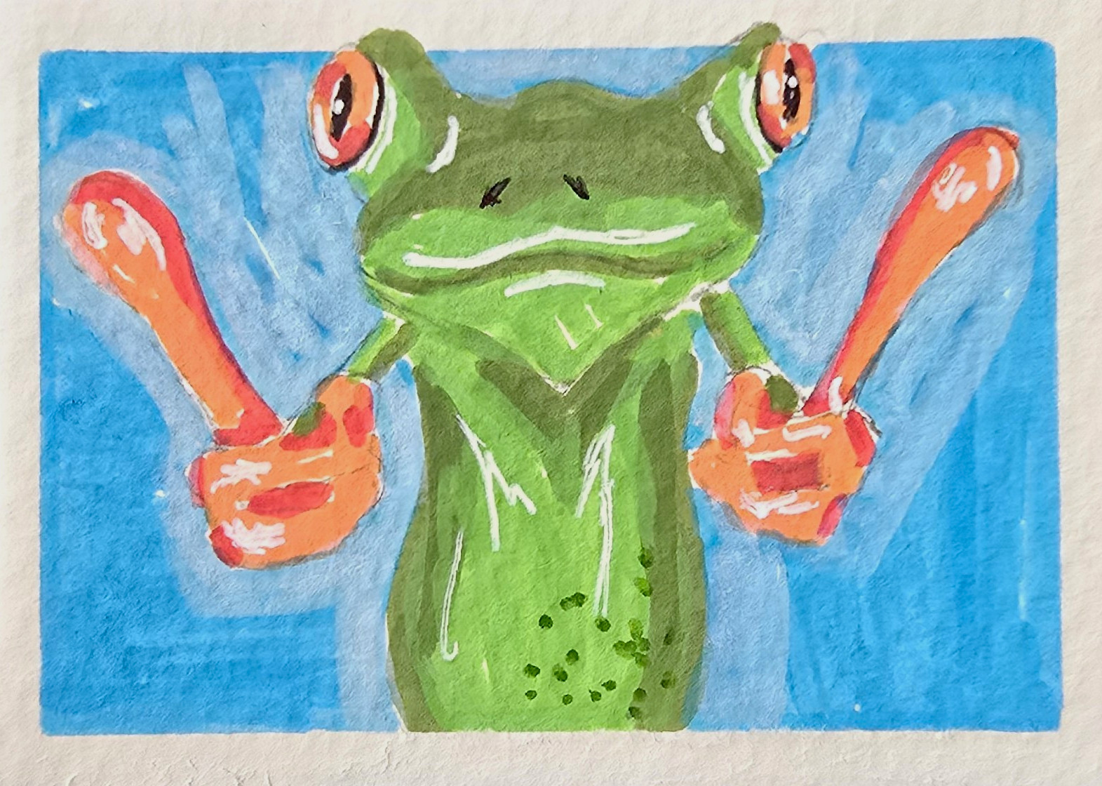 ACEO ATC OOAK Original Painting frog \ ACEO ATC OOAK Original Painting frog \