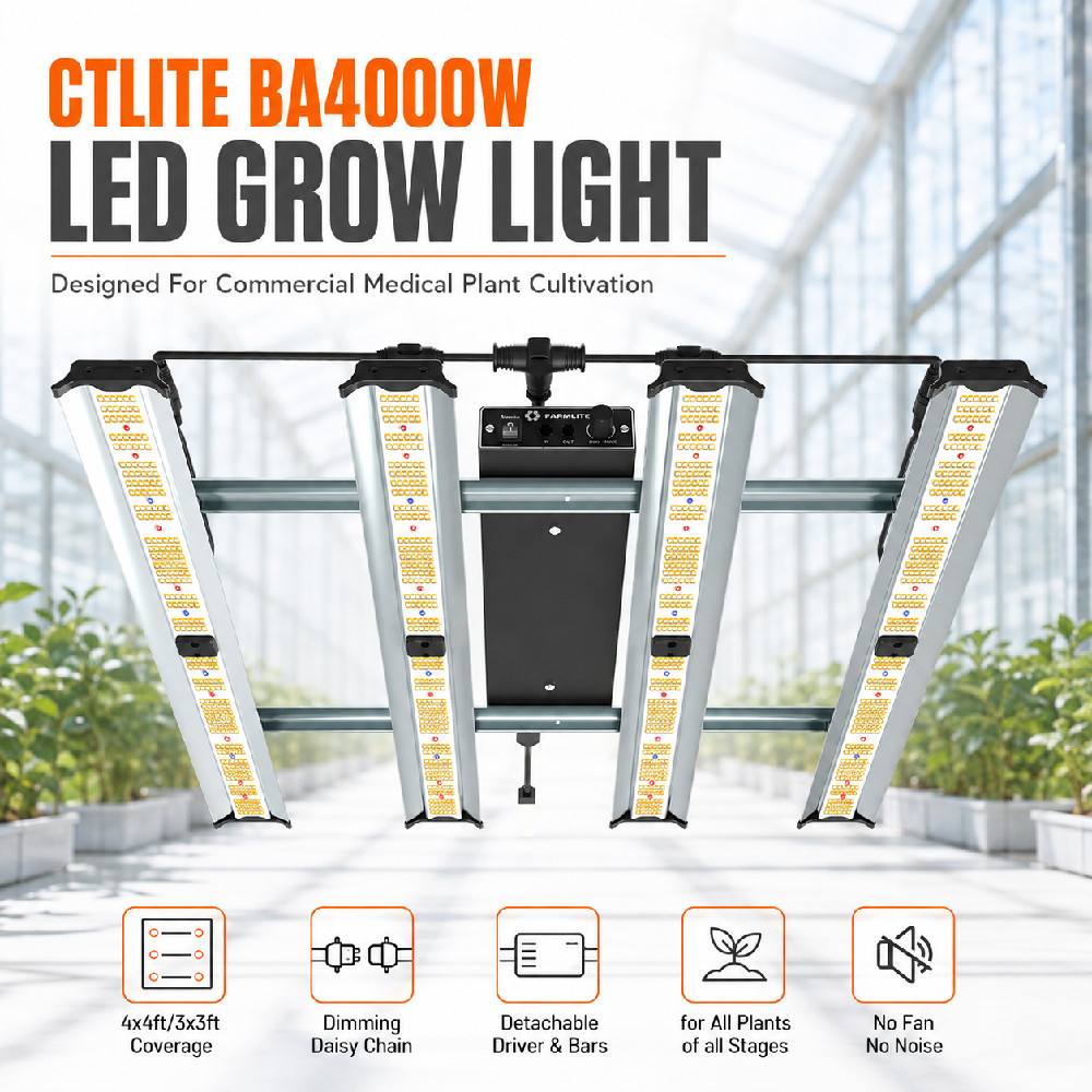 Commercial Grade 4000W Spider LED Grow Light Full Spectrum High Yield Plant Lamp