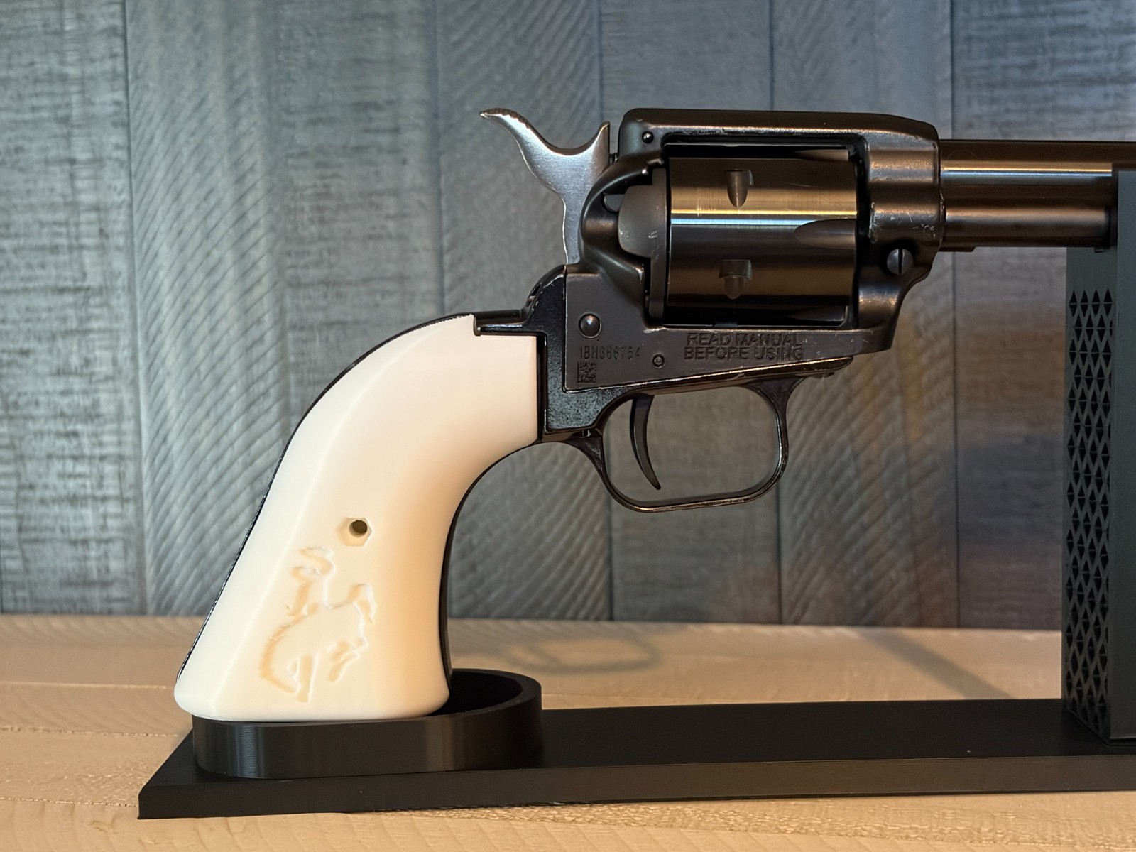 Custom Heritage Rough Rider Grips Rodeo Cowboy Theme White 22LR / WMR  Revolver