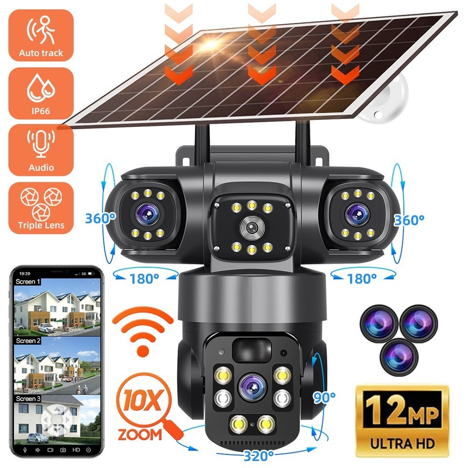 Solar Battery Powered Wireless WiFi Home Security Camera System Outdoor Pan/Tilt Solar Battery Powered Wireless WiFi Home Security Camera System Outdoor Pan/Tilt