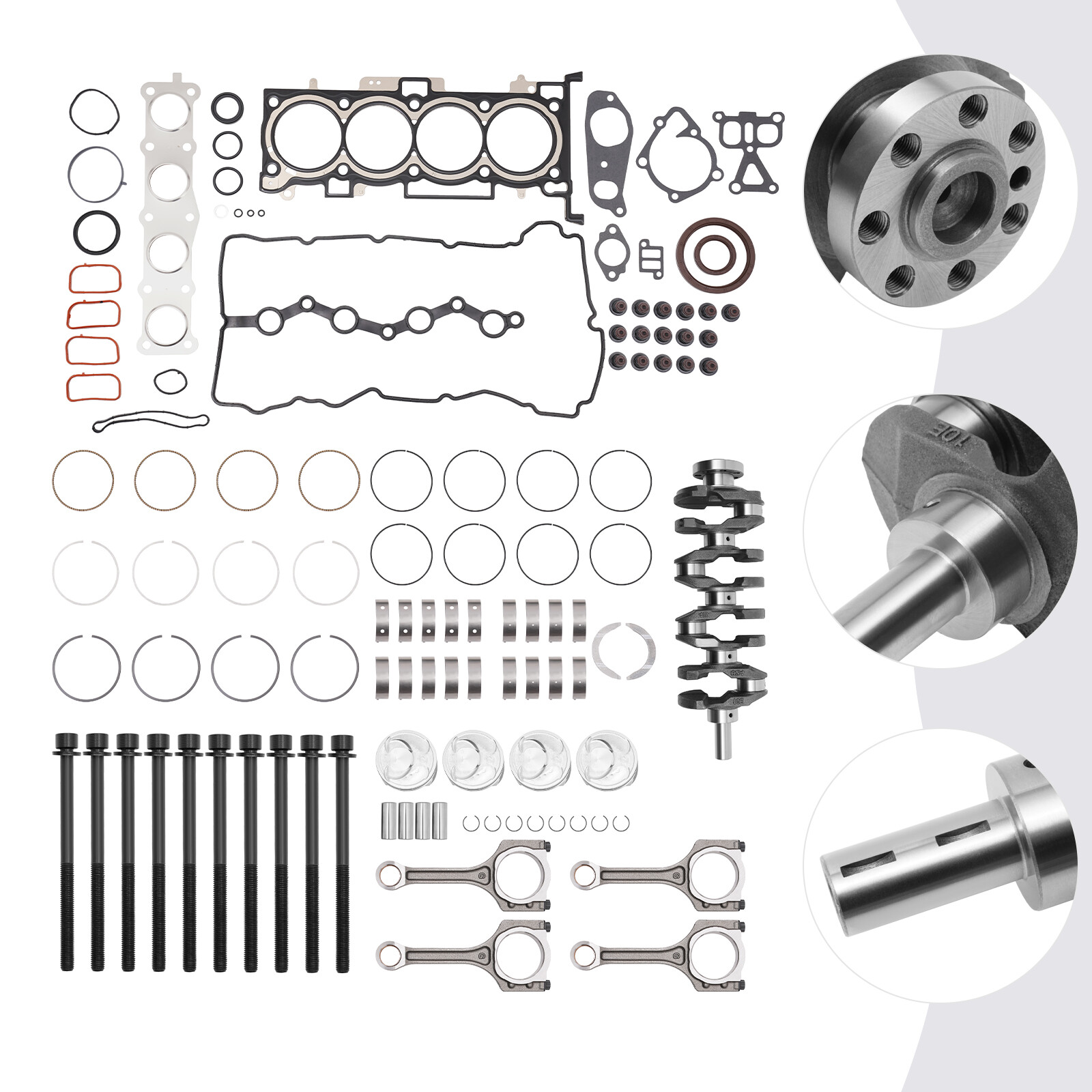 Engine Rebuild Set for G4KJ 2.4L Hyundai with Crankshaft, Pistons & Gasket