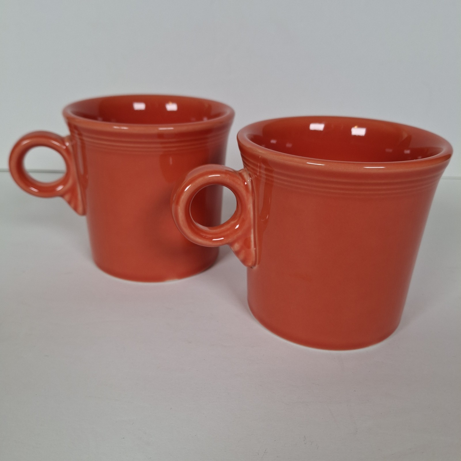 Fiesta Persimmon Orange Coffee Tea Mug Retired Ring Handle Set of 2