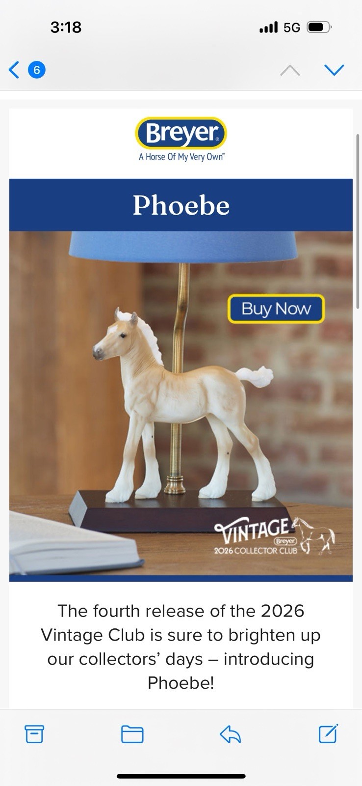 Breyer phoebe With Stablemate Vintage Club