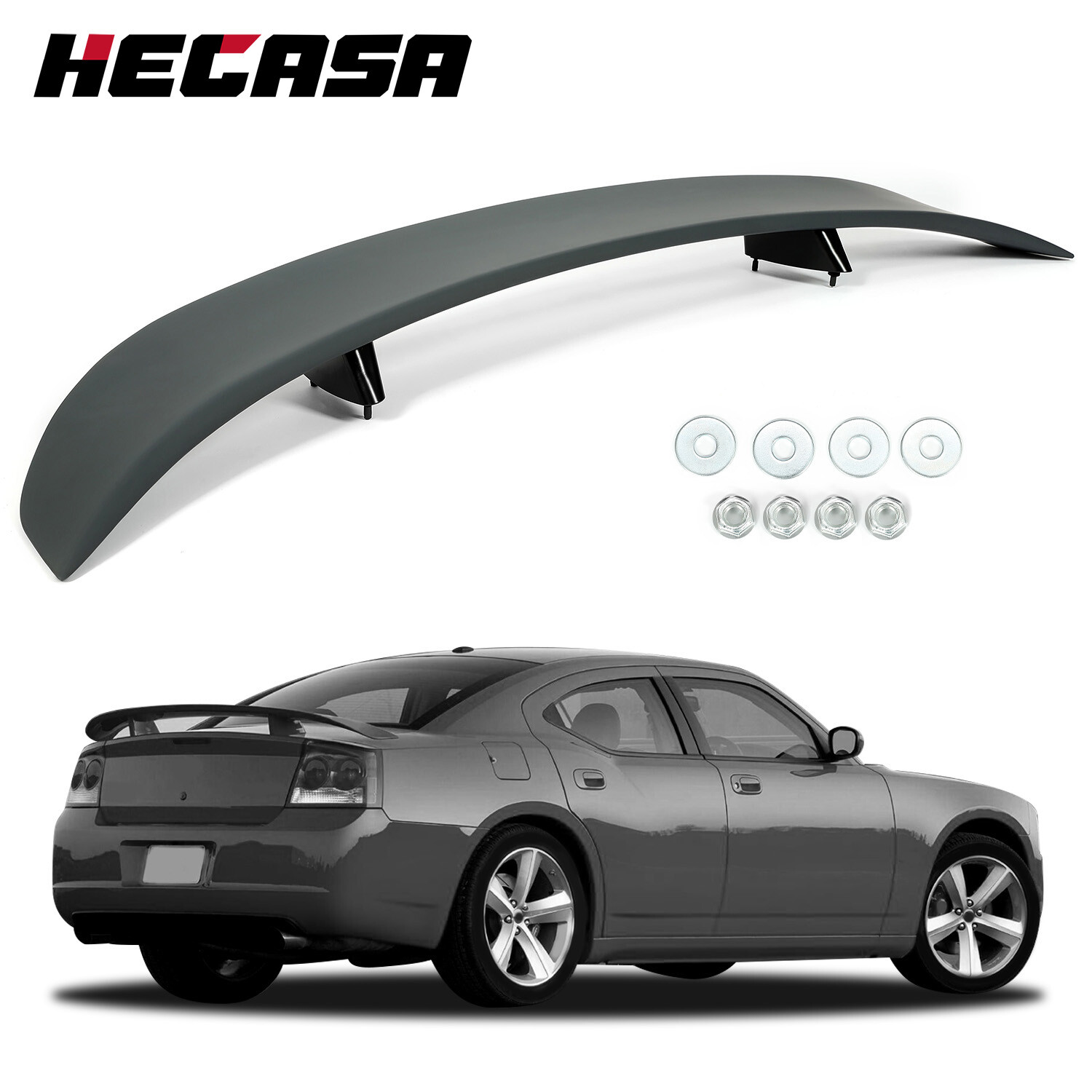 HECASA Rear Trunk Spoiler ABS For Dodge Charger RT 2006-2010 Factory Style HECASA Rear Trunk Spoiler ABS For Dodge Charger RT 2006-2010 Factory Style