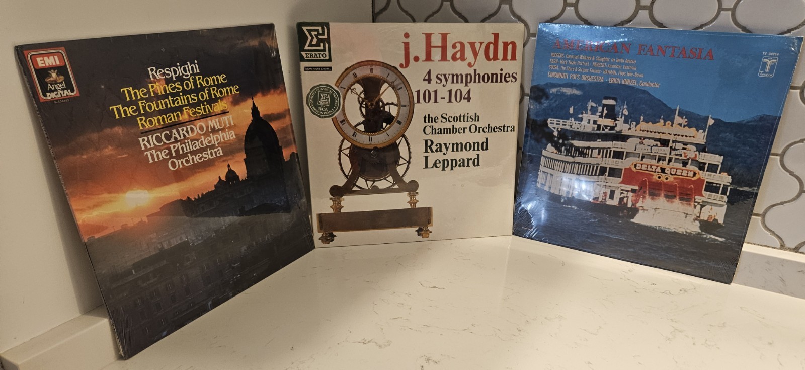 3 Sealed Classical Vinyl LP Lot Haydn Respighi American Fantasia Muti Leppard