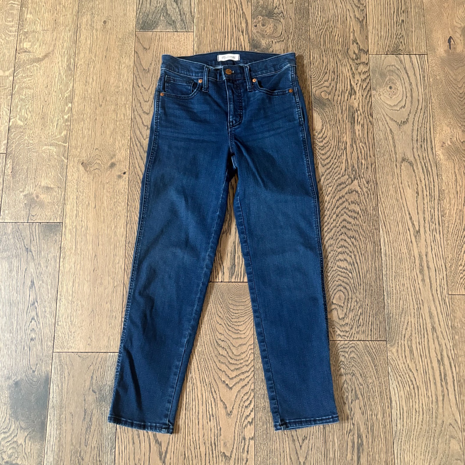Madewell Mid-Rise Stovepipe Jeans Women\'s 26 Blue Dark Wash Denim Classic City