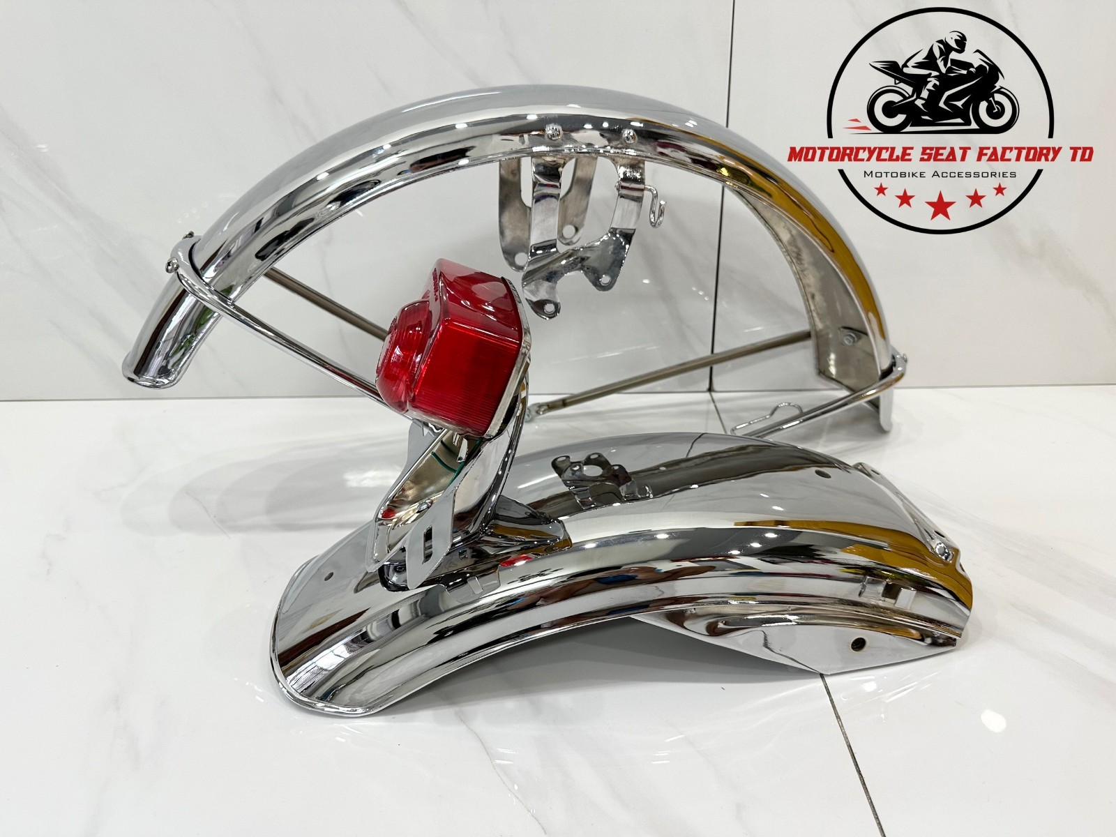 Honda CB750 K0 K1 Front Rear Fender Set w/ Tail Light Chrome Steel 1970-71 CB750