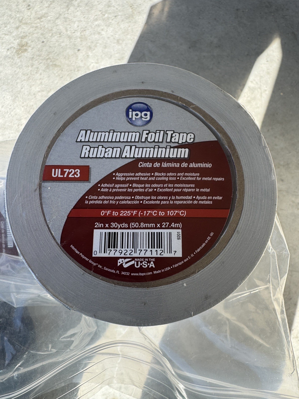 IPG Aluminum Foil Tape 2” x 30 Yards 12 Pack IPG Aluminum Foil Tape 2” x 30 Yards 12 Pack
