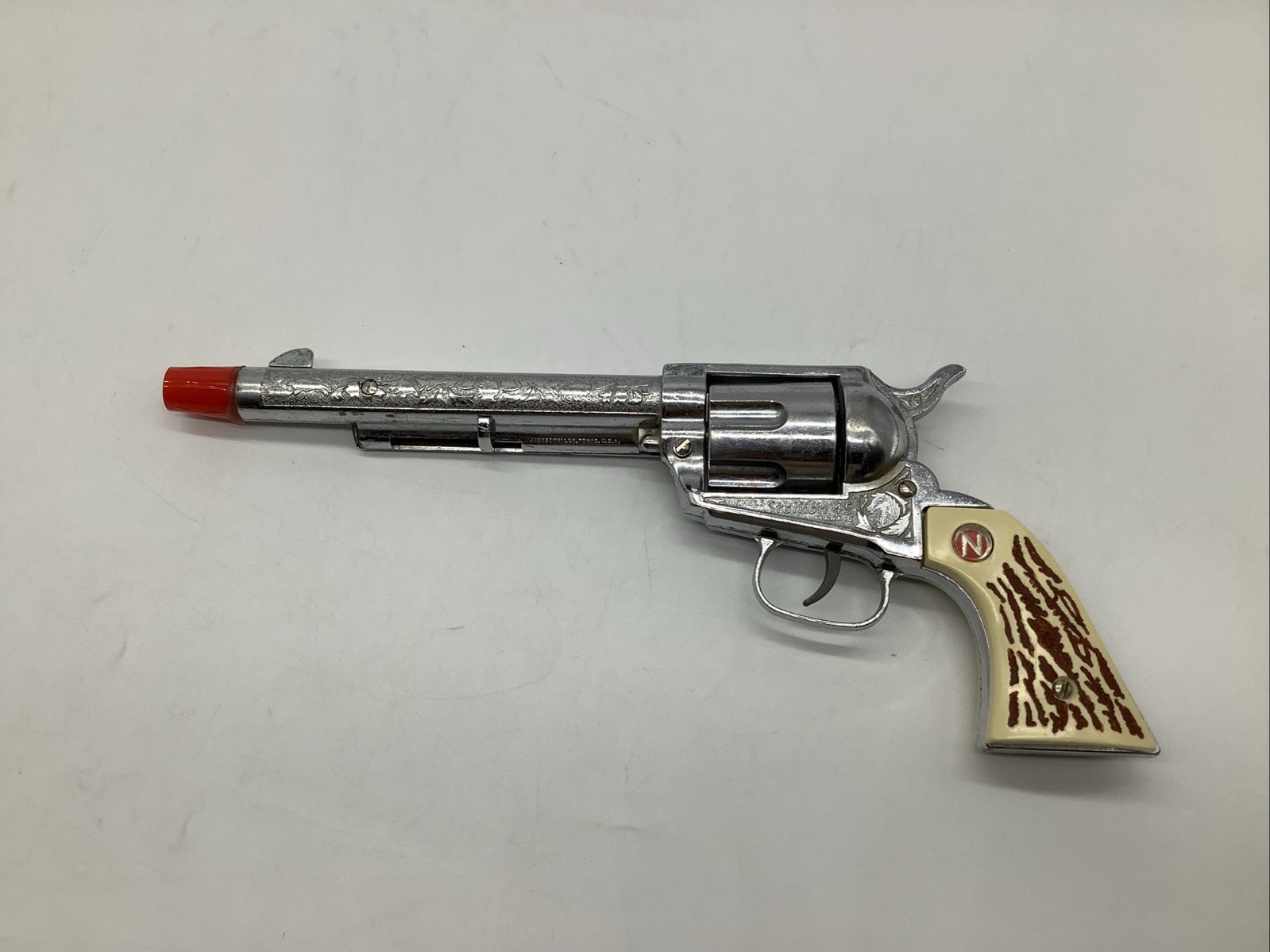 Vintage NICHOLS Stallion 45 Mark II Model Rare Faux Stag Scales Cap Gun Revolver