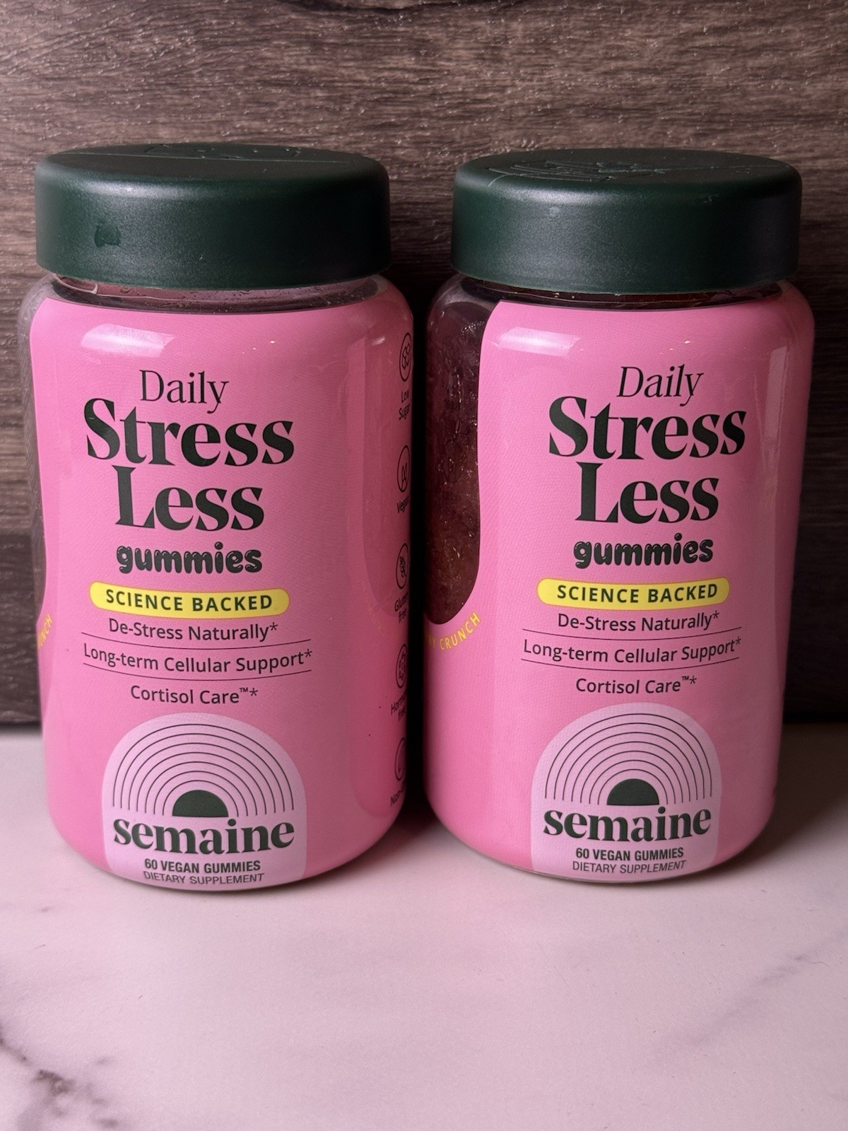 2x bottles - 69ct each Semaine Daily Stress Less Gummies Cortisol Care Exp.10/27 2x bottles - 69ct each Semaine Daily Stress Less Gummies Cortisol Care Exp.10/27