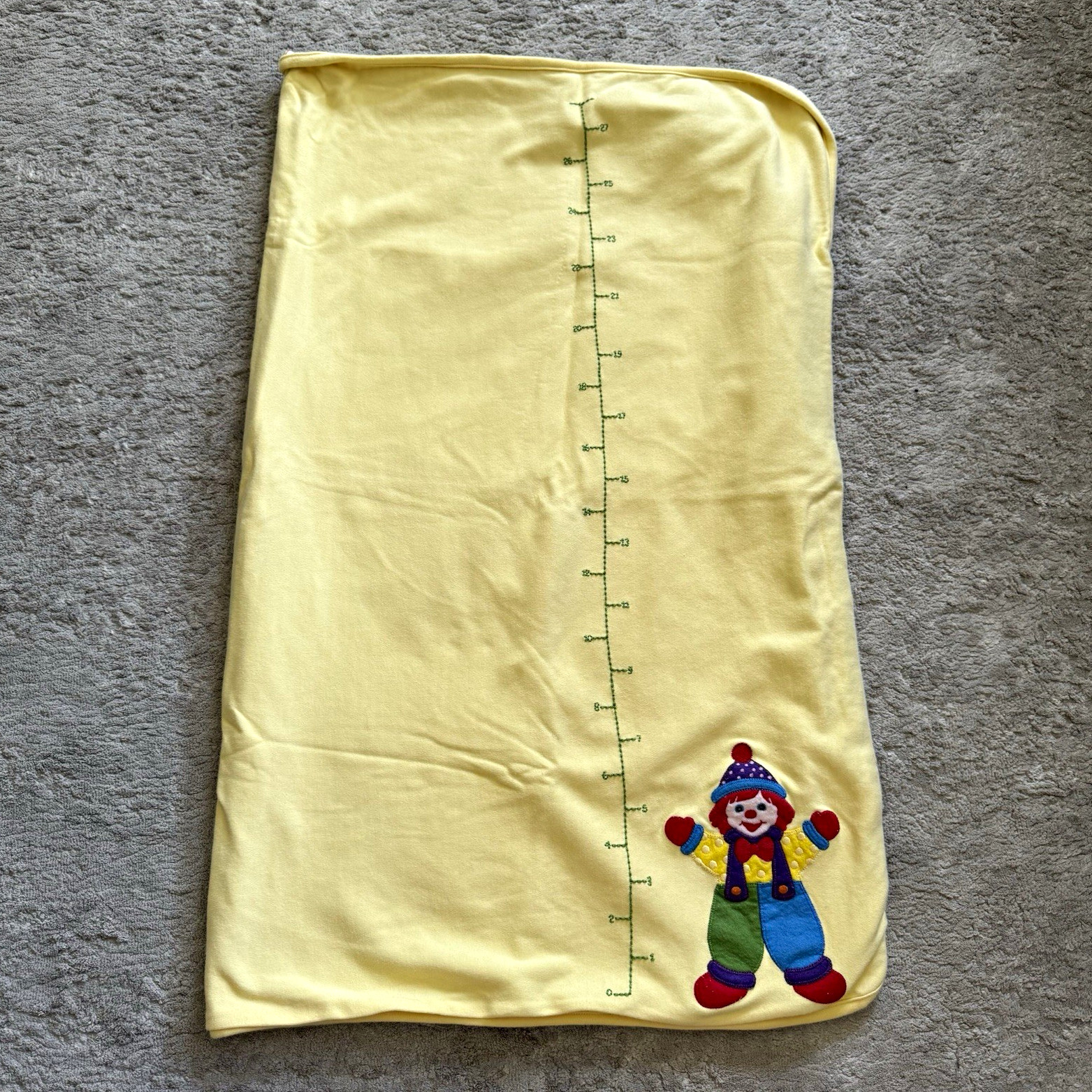 RARE HTF Vintage Gymboree Clown Growth Chart Baby/Toddler Blanket RARE HTF Vintage Gymboree Clown Growth Chart Baby/Toddler Blanket