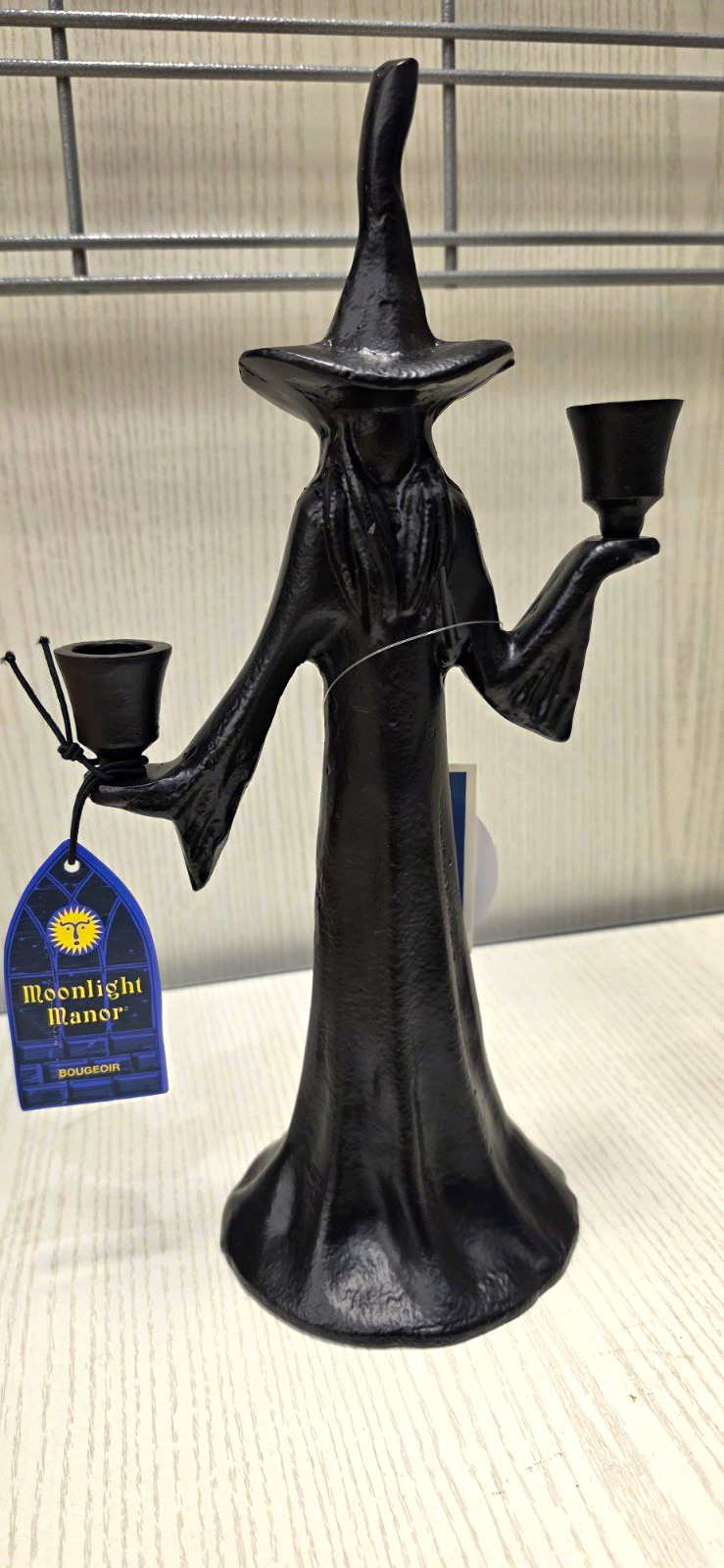 Moonlight Manor Black Metal Witch Taper Candle Holder, Freestanding Gothic Moonlight Manor Black Metal Witch Taper Candle Holder, Freestanding Gothic