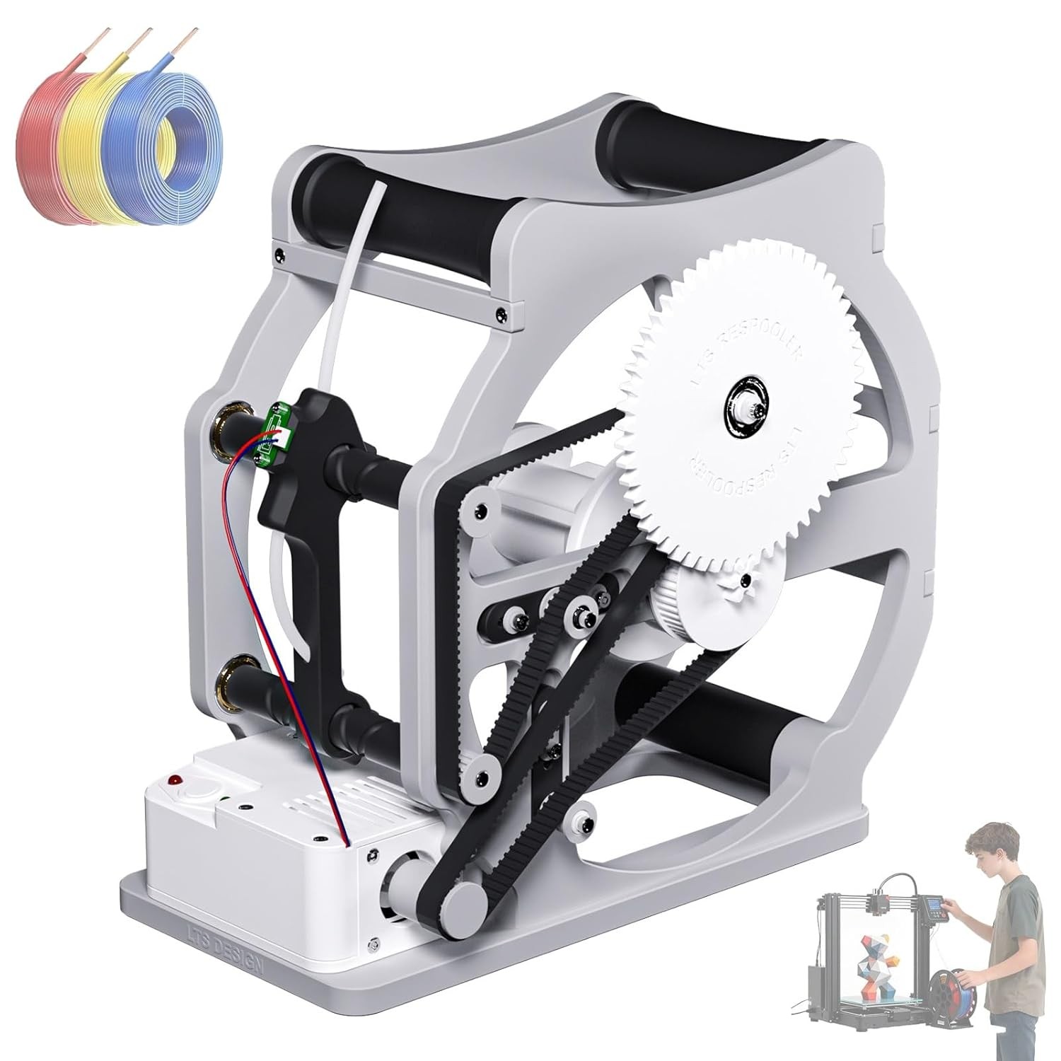 Electric 3D Filament Spool Rewinder 1KG Motorized Respooler Winder Universal US