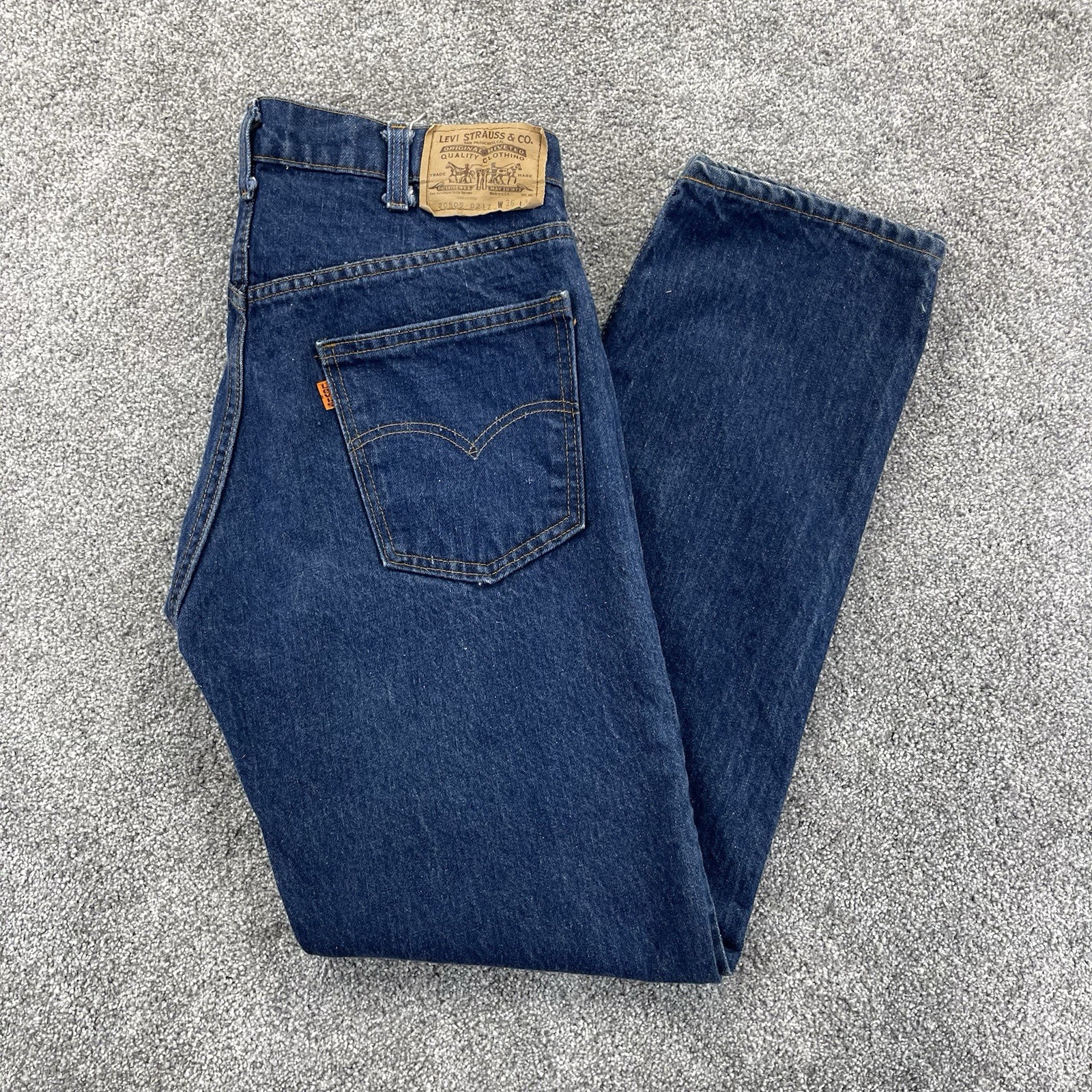 Vintage 80s Orange Tab Levi’s 505 Jeans Mens 32x31 Blue Denim 20505 0217 SF USA