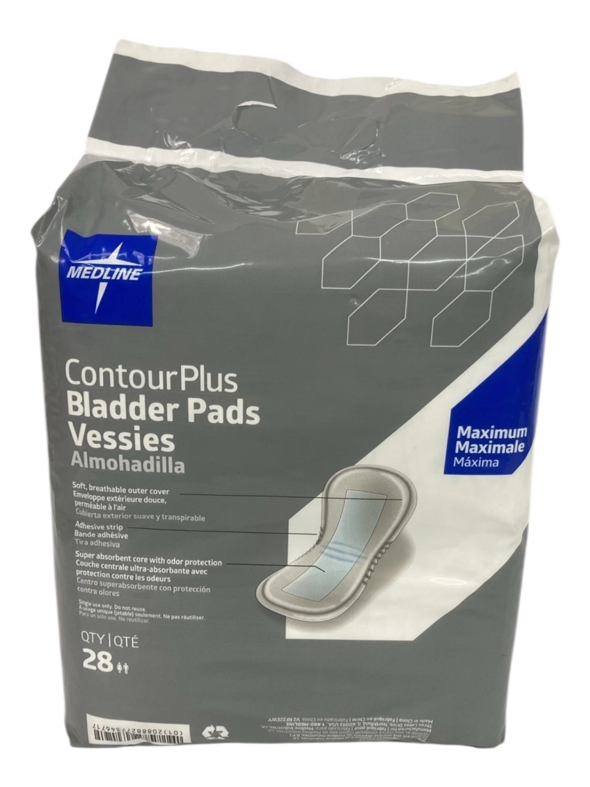 3 PACKS Medline Contour Plus Bladder Pads 84 TOTAL PADS - NEW 3 PACKS Medline Contour Plus Bladder Pads 84 TOTAL PADS - NEW