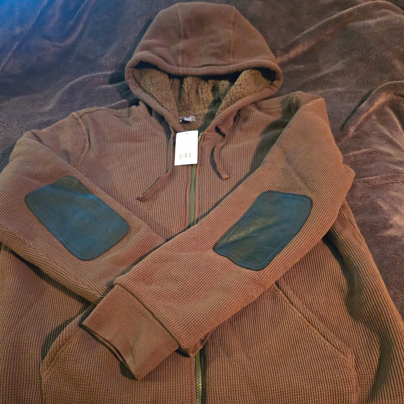 Vince. Men\'s Olive GREEN Cotton Knit Full Zip Hooded Hoodie Solid Size XL Vince. Men\'s Olive GREEN Cotton Knit Full Zip Hooded Hoodie Solid Size XL