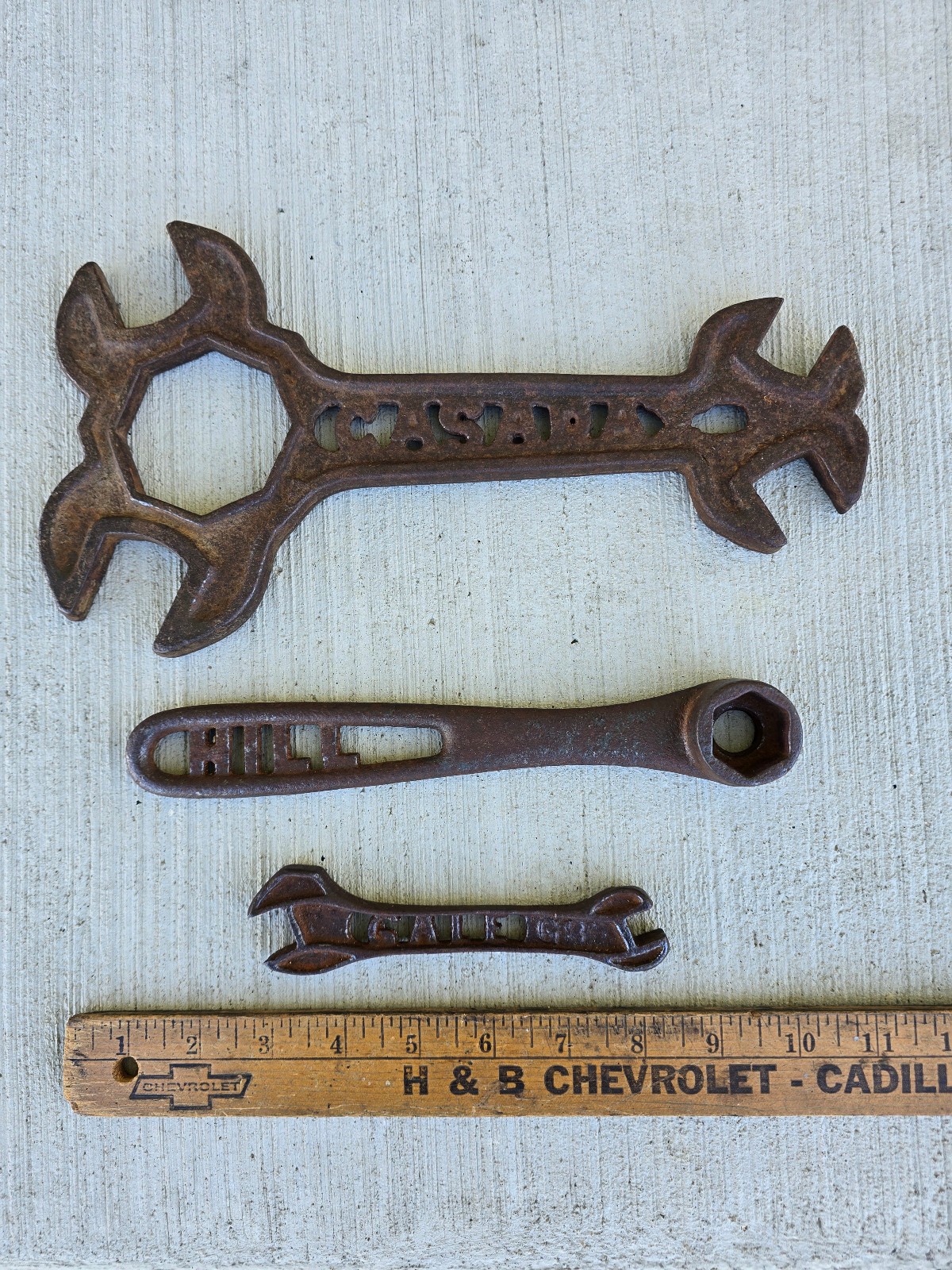 Antique super RARE farm cutout wrench cast iron tool lot Casaday Gale Hill Antique super RARE farm cutout wrench cast iron tool lot Casaday Gale Hill
